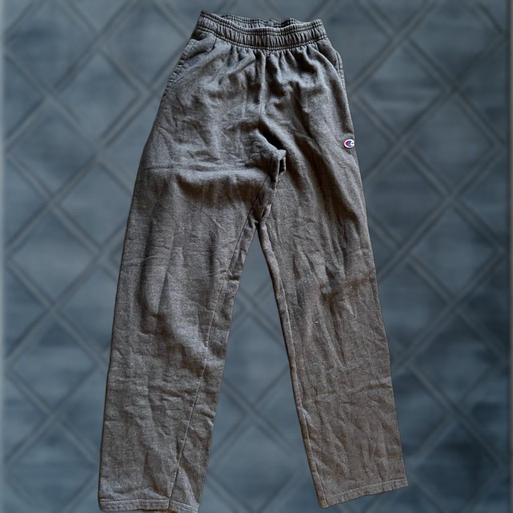 Champion Champion Sweatpants Men's Small Authentic Straight Pocket Logo Gray Cotton Soli Size US 29 - 1 Thumbnail