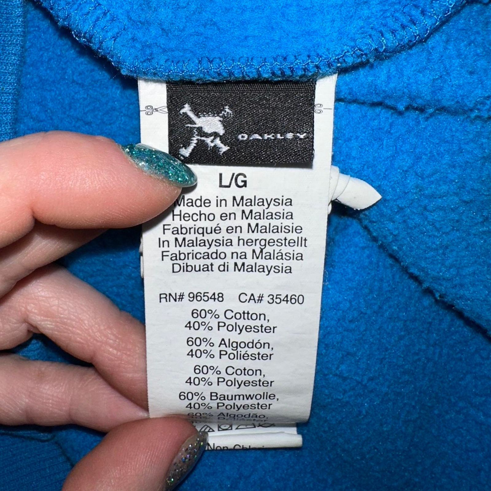 Oakley × Vintage Vintage Oakley Full Zip Up Hoodie Jacket Surf Skate size L Size US L / EU 52-54 / 3 - 6 Thumbnail