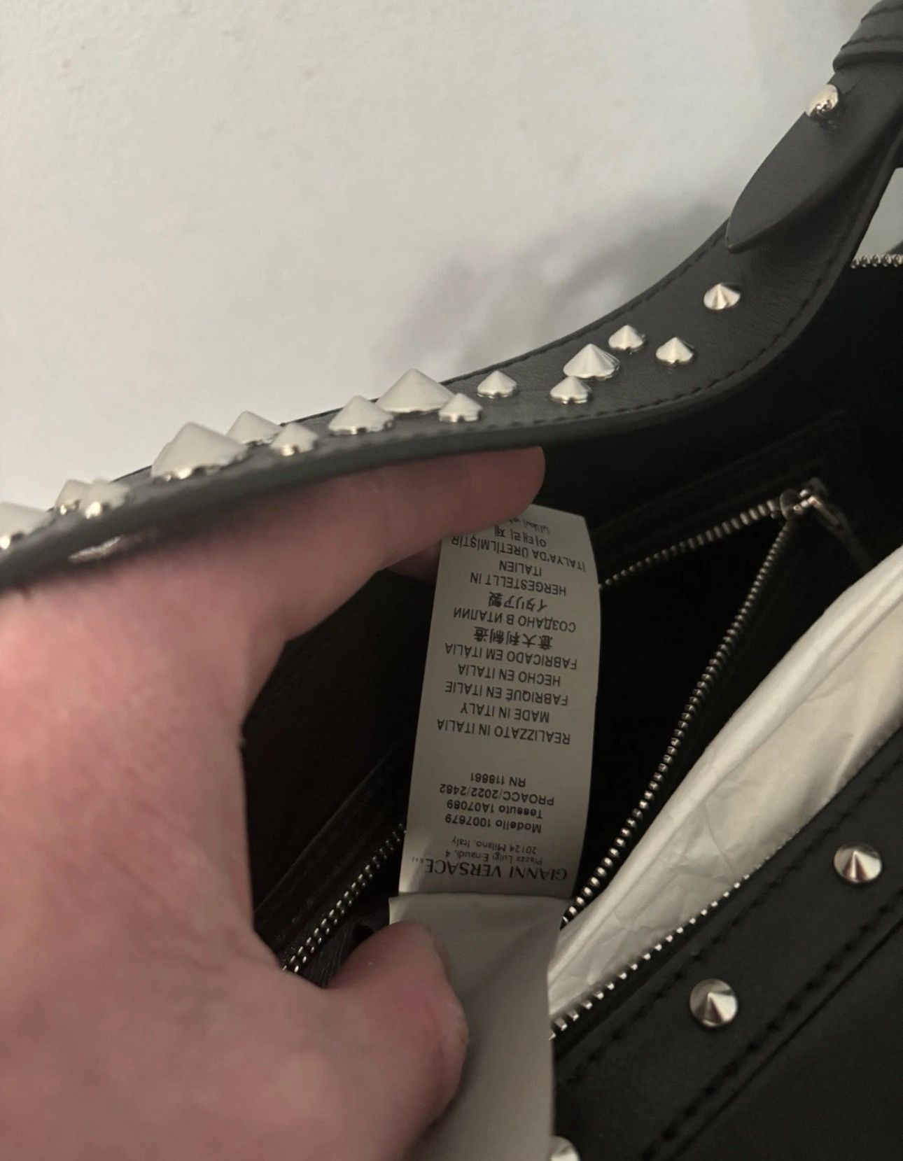 Versace Versace Studded Repeat Medium Hobo Bag Black Size ONE SIZE - 16 Thumbnail