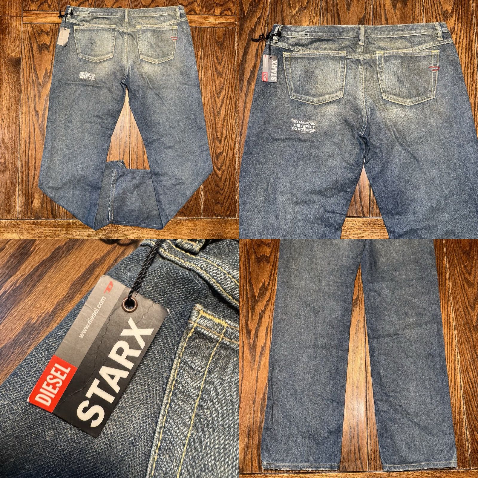 Diesel DIESEL Starx Jeans Men’s Medium Wash Regular Straight Leg 36x32 Blue Button Fly Mens Size US 34 / EU 50 - 8 Thumbnail