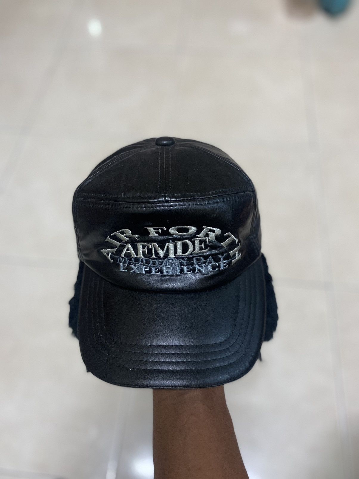Japanese Brand × Vintage LEATHER TRAPPER HAT WITH EAR WARMER FLAP AIR FORTH AFMDE Size ONE SIZE - 1 Thumbnail