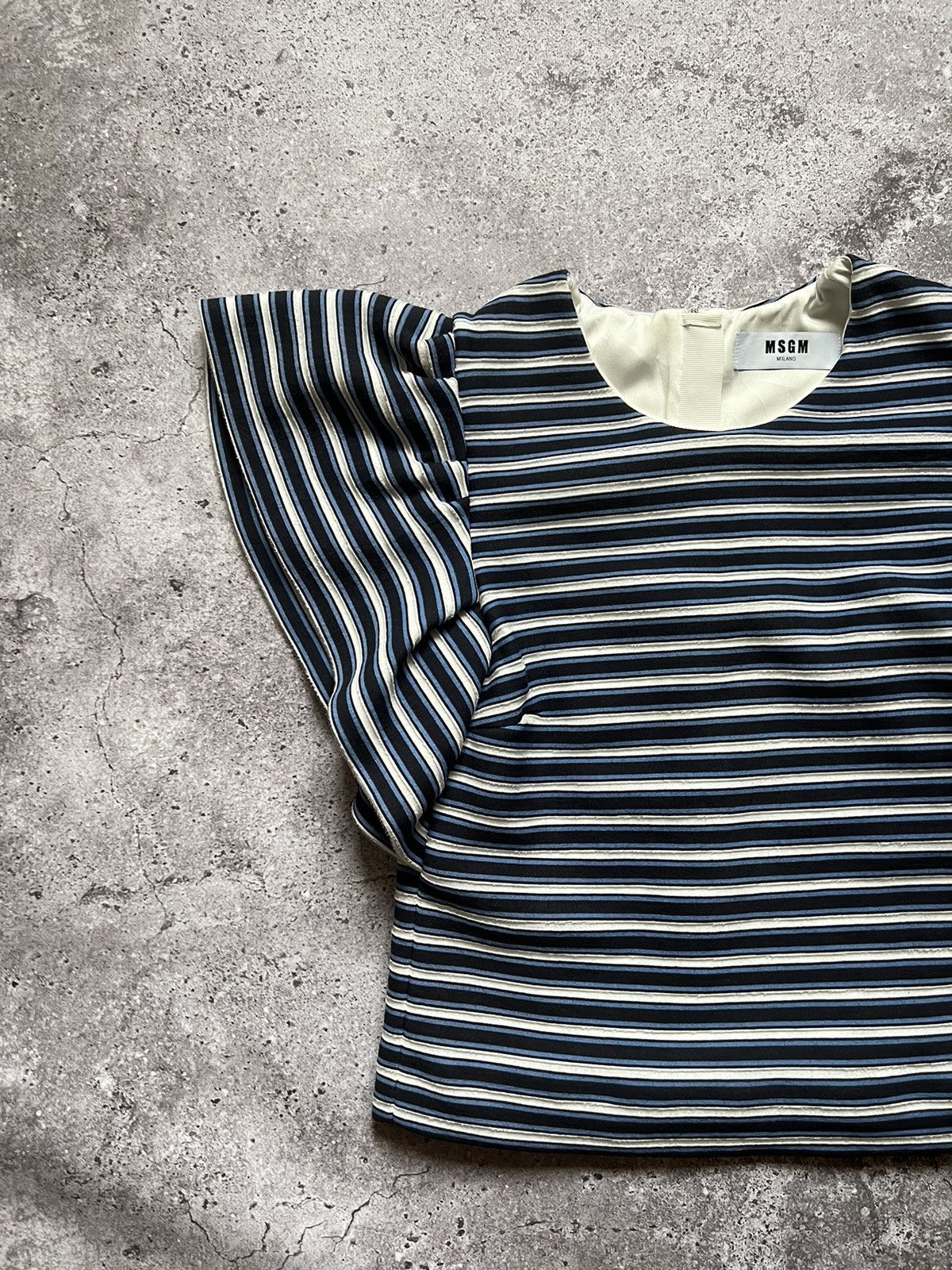 MSGM MSGM Milano Striped Ruffle Short Sleeve Top Size M / US 6-8 / IT 42-44 - 2 Thumbnail