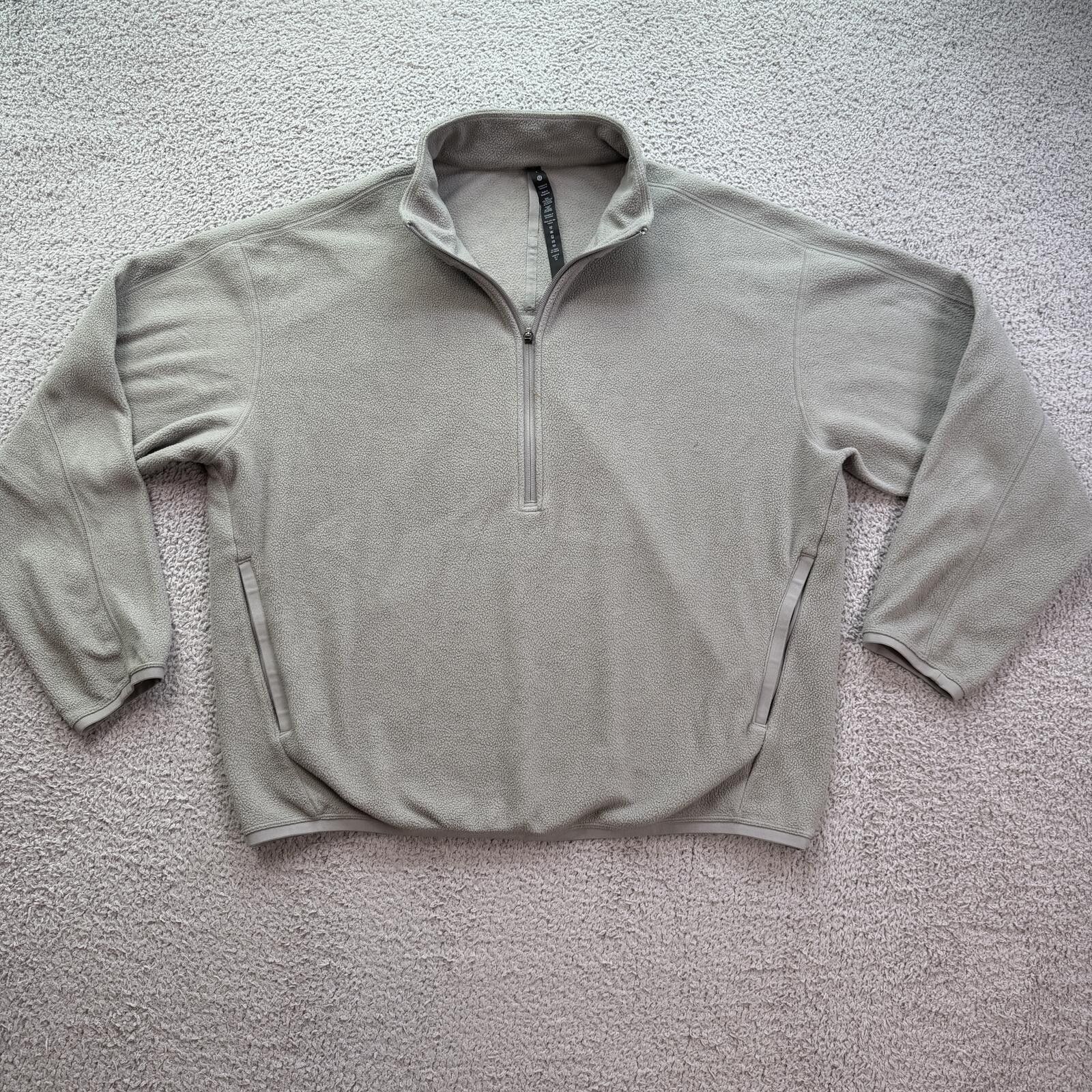 Lululemon Lululemon Mens Quarter Zip Fleece Pullover Jacket Gray L Size US L / EU 52-54 / 3 - 1 Thumbnail