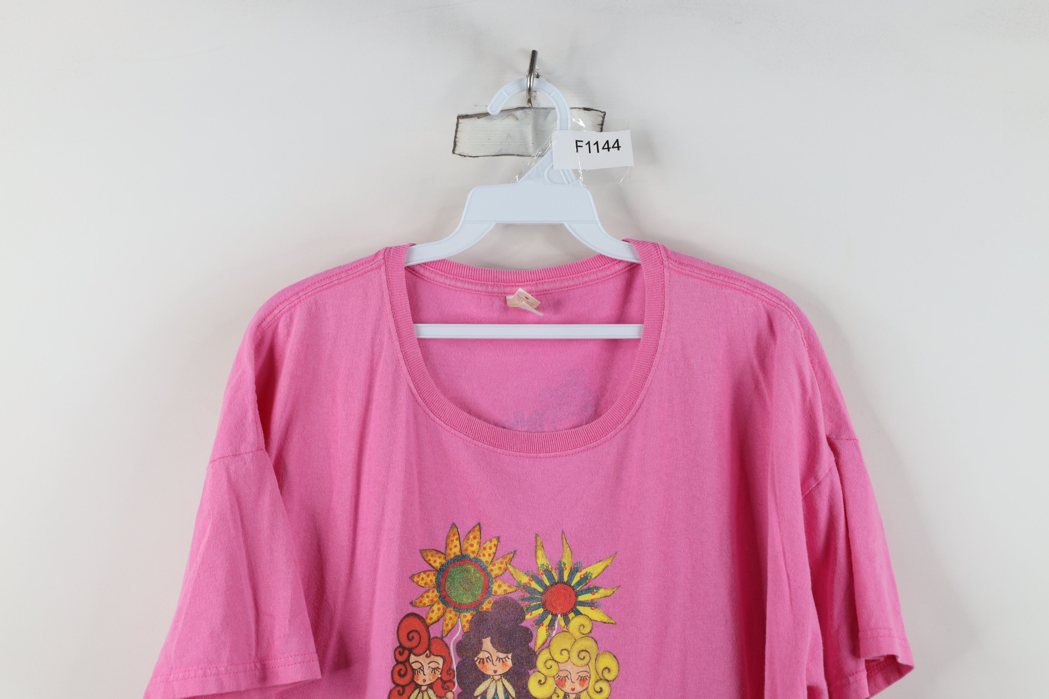 Vintage Vintage Y2K Yellow Daisy Festival Flower T-Shirt Pink Size XXL / US 16-18 / IT 52-54 - 2 Thumbnail