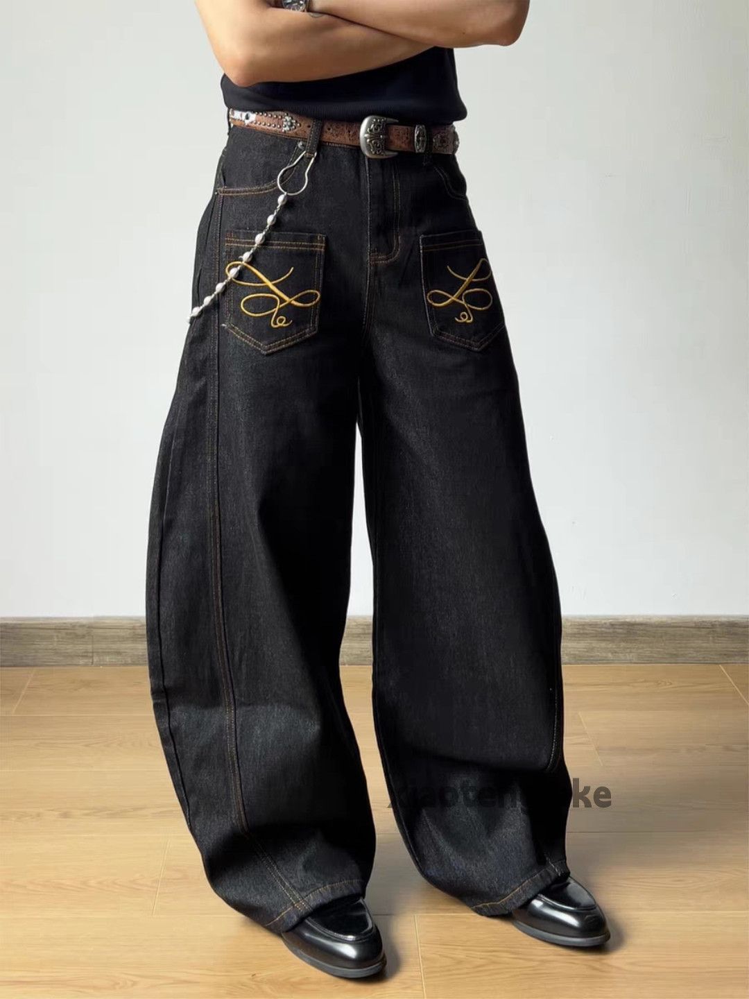 Jean xz utility skate hiphop loose baggy flared cargo jeans Size US 26 / EU 42 - 9 Thumbnail