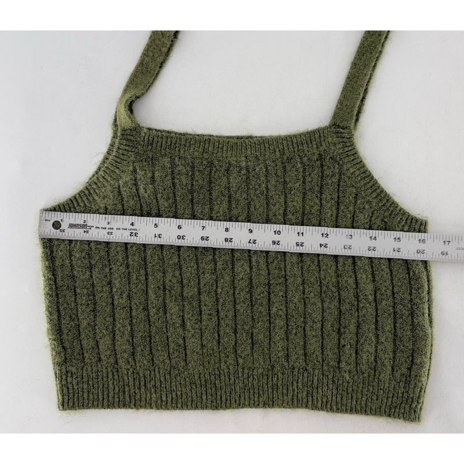 Vintage Wild Fable Tank Top Blouse Cropped Square Neck Sleeveless Strappy Green L Boho Festival Women's Regular Size L Vintage No N/A Size L / US 10 / IT 46 - 7 Thumbnail