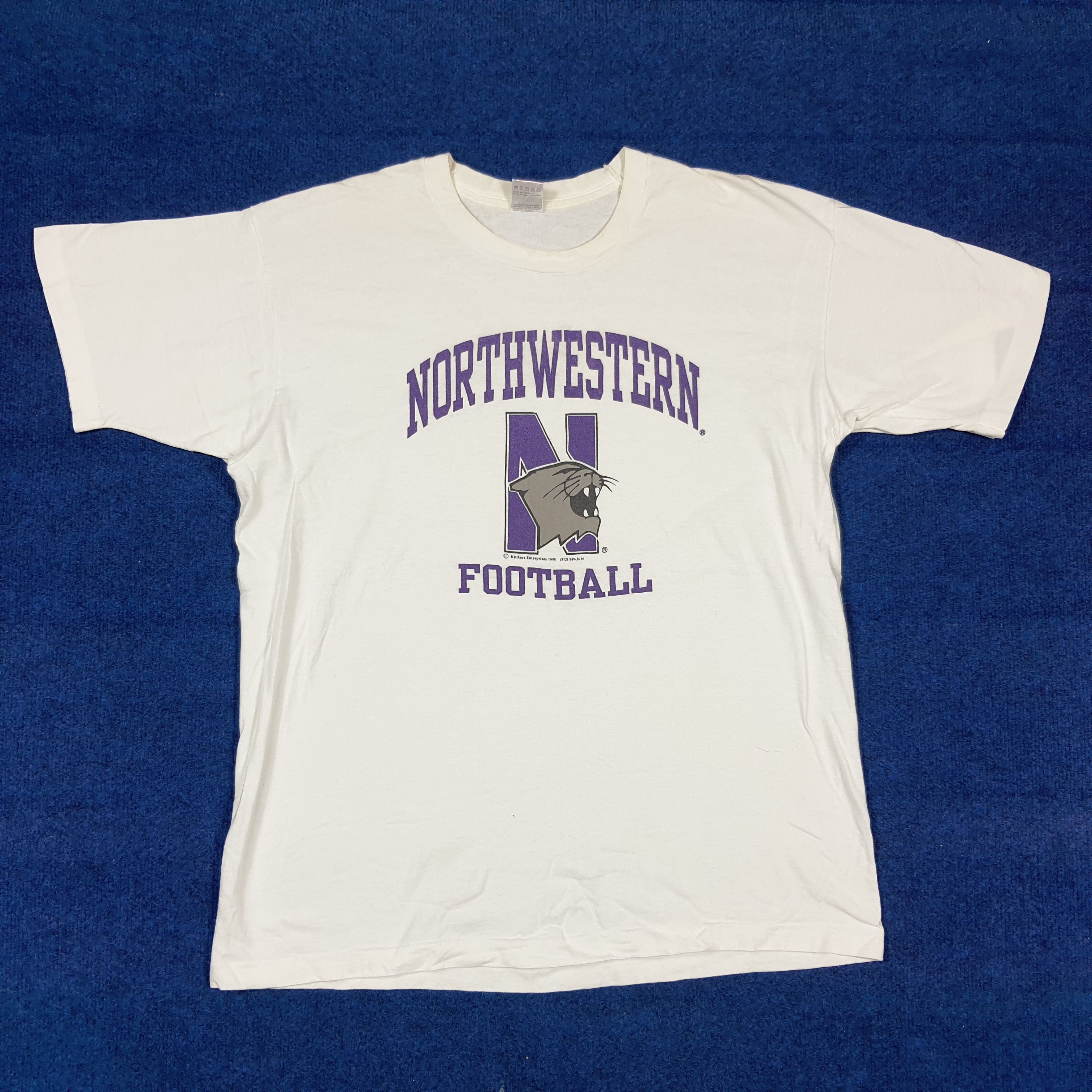 Fruit Of The Loom Vintage Northwestern Wildcats Football NFL Tshirt C285N58 Size US L / EU 52-54 / 3 - 1 Thumbnail