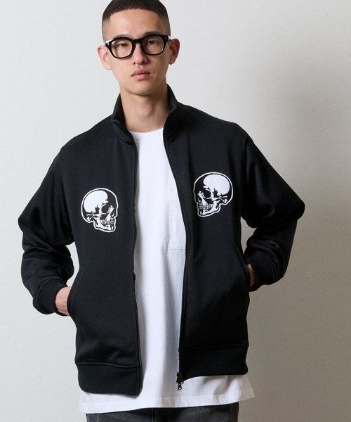 Number (N)ine NUMBER (N)INE 2P SKULL WAPPEN JERSEY STAND TRACK JACKET 3 Size US L / EU 52-54 / 3 - 4 Thumbnail