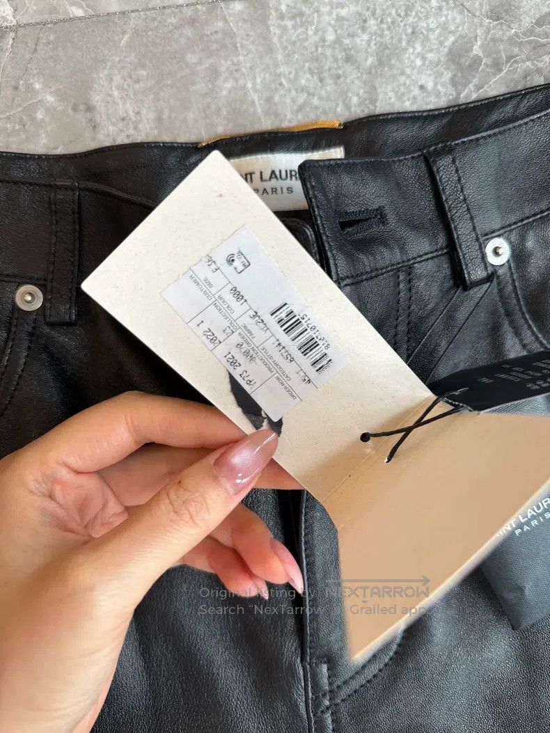 Saint Laurent Paris Saint Laurent Paris Leather Shorts Size 35" - 3 Thumbnail