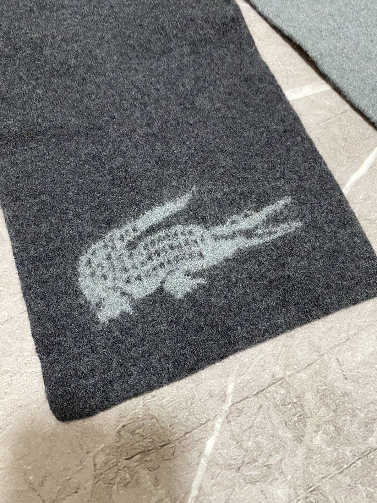 Lacoste Vintage Y2K Lacoste Two Sides Scarf Black/Gray OS Size ONE SIZE - 7 Thumbnail
