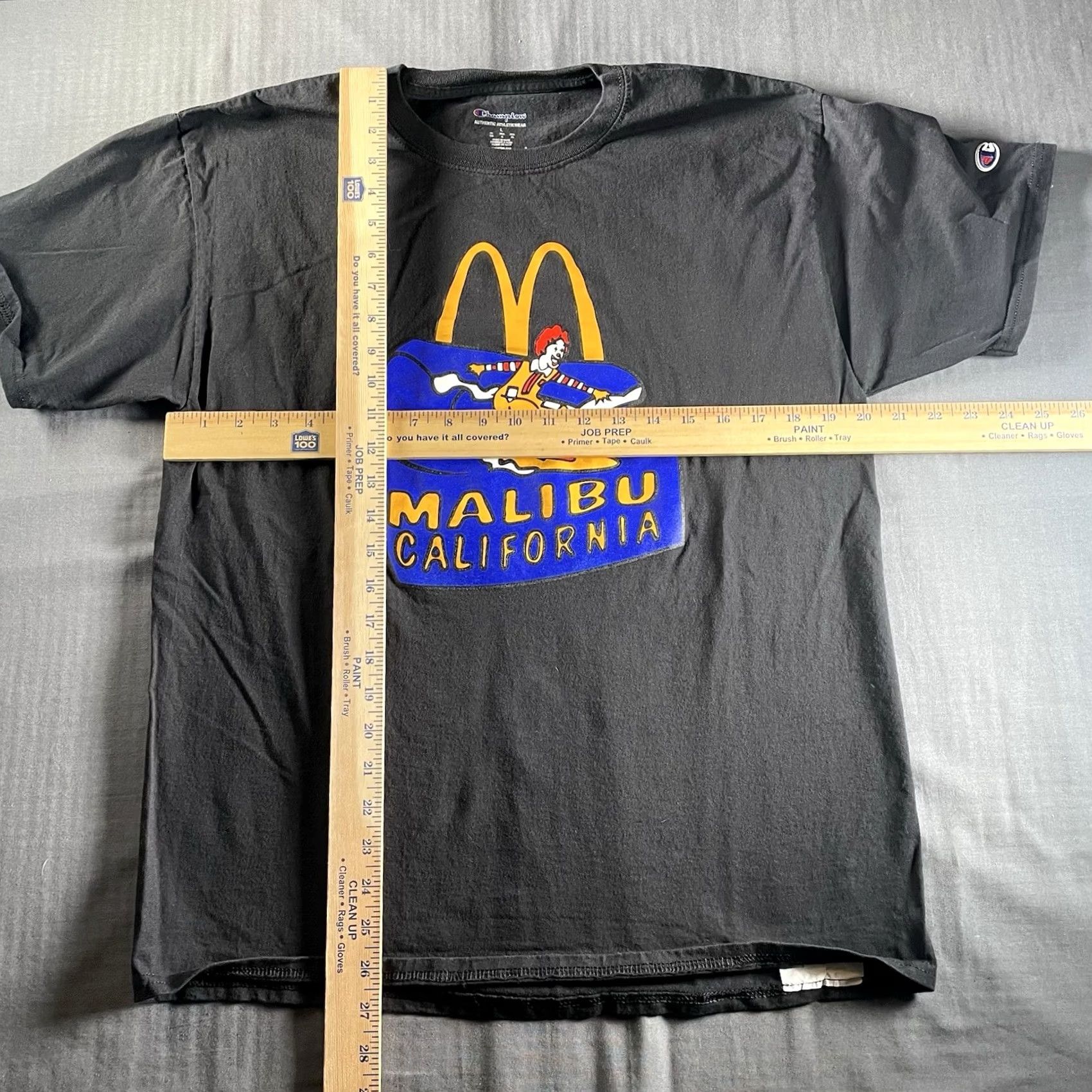 Champion Champion T-Shirt Men’s Large Black McDonald’s Malibu California Surf Ronald McDonald Tee Mens L California Surf Tee Size US L / EU 52-54 / 3 - 6 Thumbnail