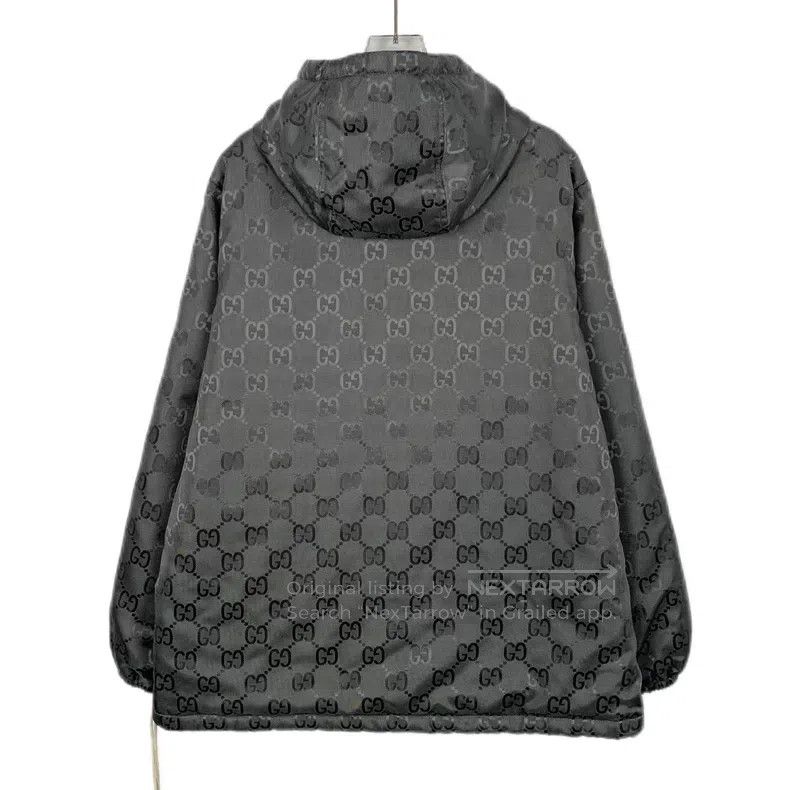 Gucci Gucci Black logo printed full-print hooded drawstring zipp Size US XS / EU 42 / 0 - 2 Thumbnail