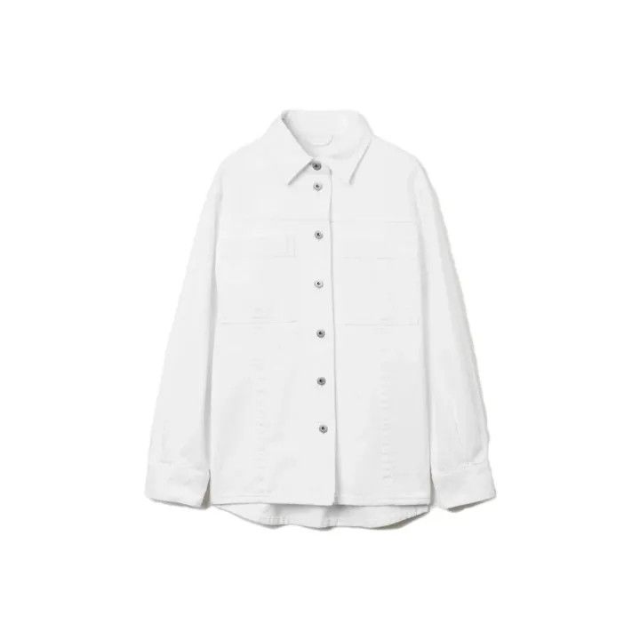 Burberry Burberry White Long Sleeve Denim Jacket 0079 Size M / US 6-8 / IT 42-44 - 1 Thumbnail