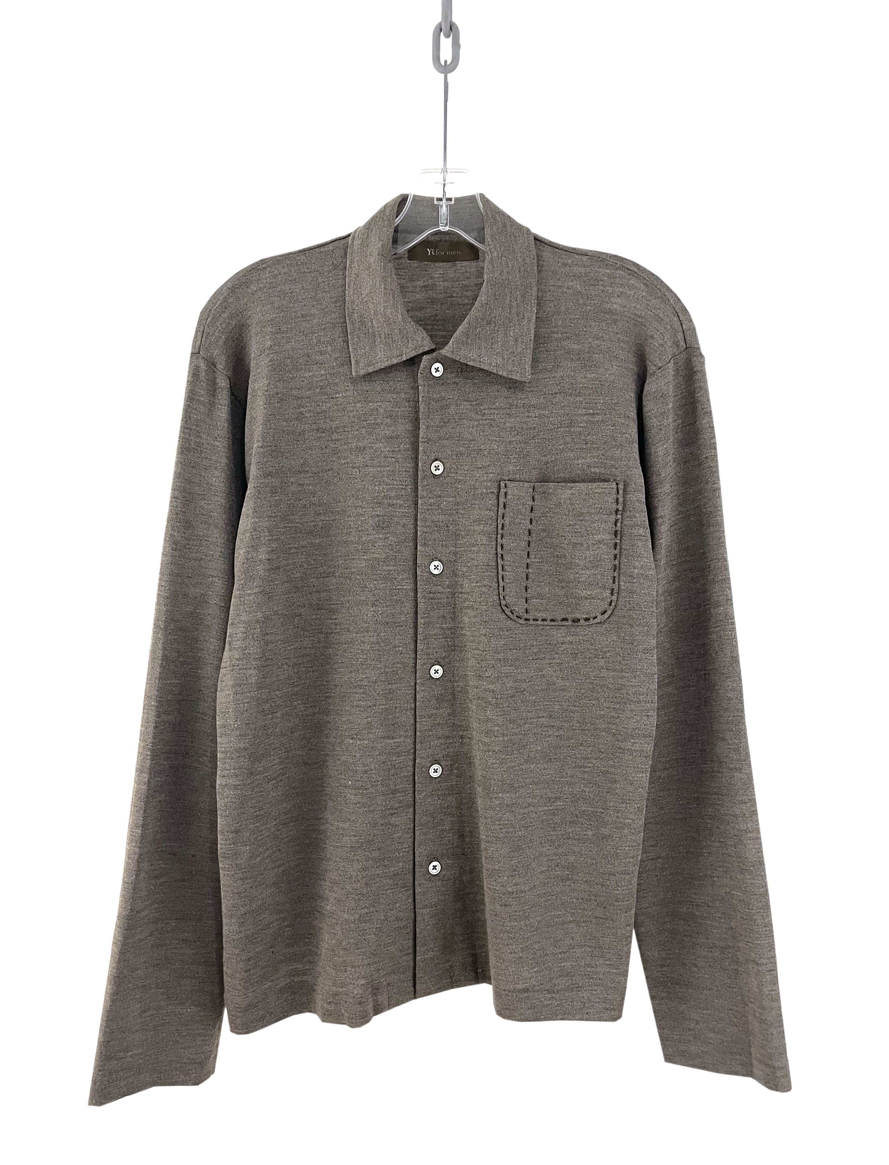 Yohji Yamamoto Contrast Stitch Wool Shirt Size US M / EU 48-50 / 2 - 1 Thumbnail