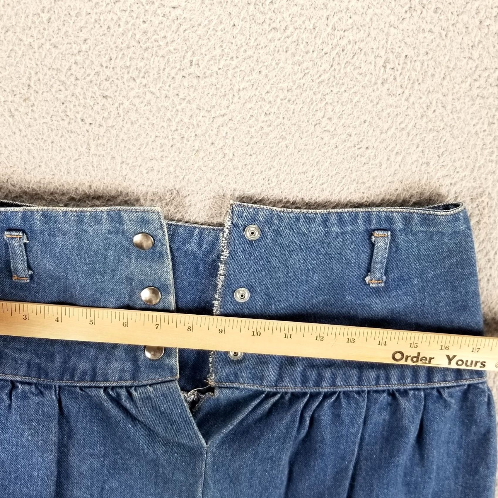 Denime Vintage Denim Maxi Skirt 30X33 Hi Waist Snap Pleated Cottagecore Women Skirt Long Blue 90s Vintage Womens Jeans Skirt Snap Closure Casual Workwear Size 30" / US 8 / IT 44 - 2 Thumbnail