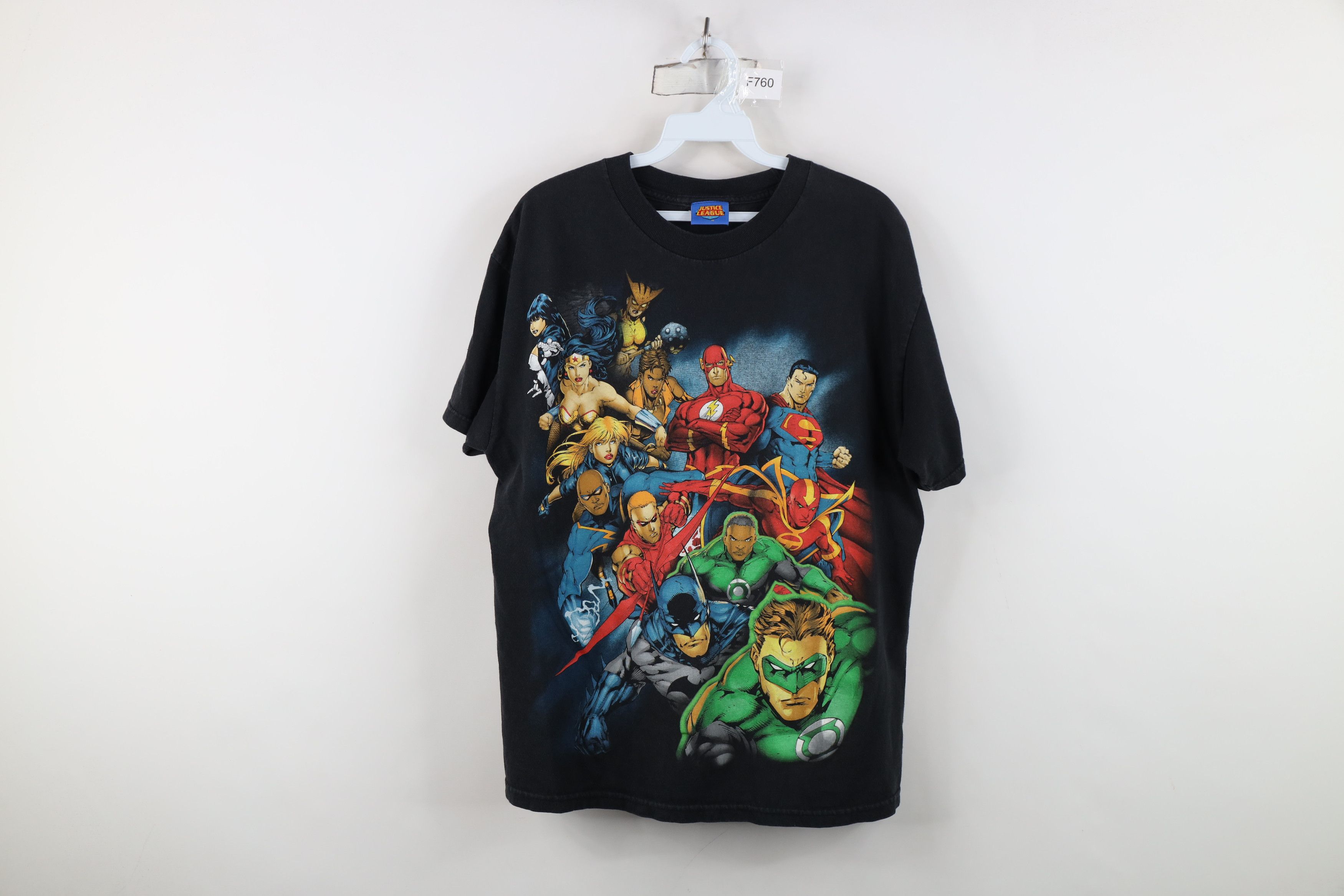 Vintage Vintage Y2K DC Comics Justice League Superhero T-Shirt Black Size US L / EU 52-54 / 3 - 1 Thumbnail
