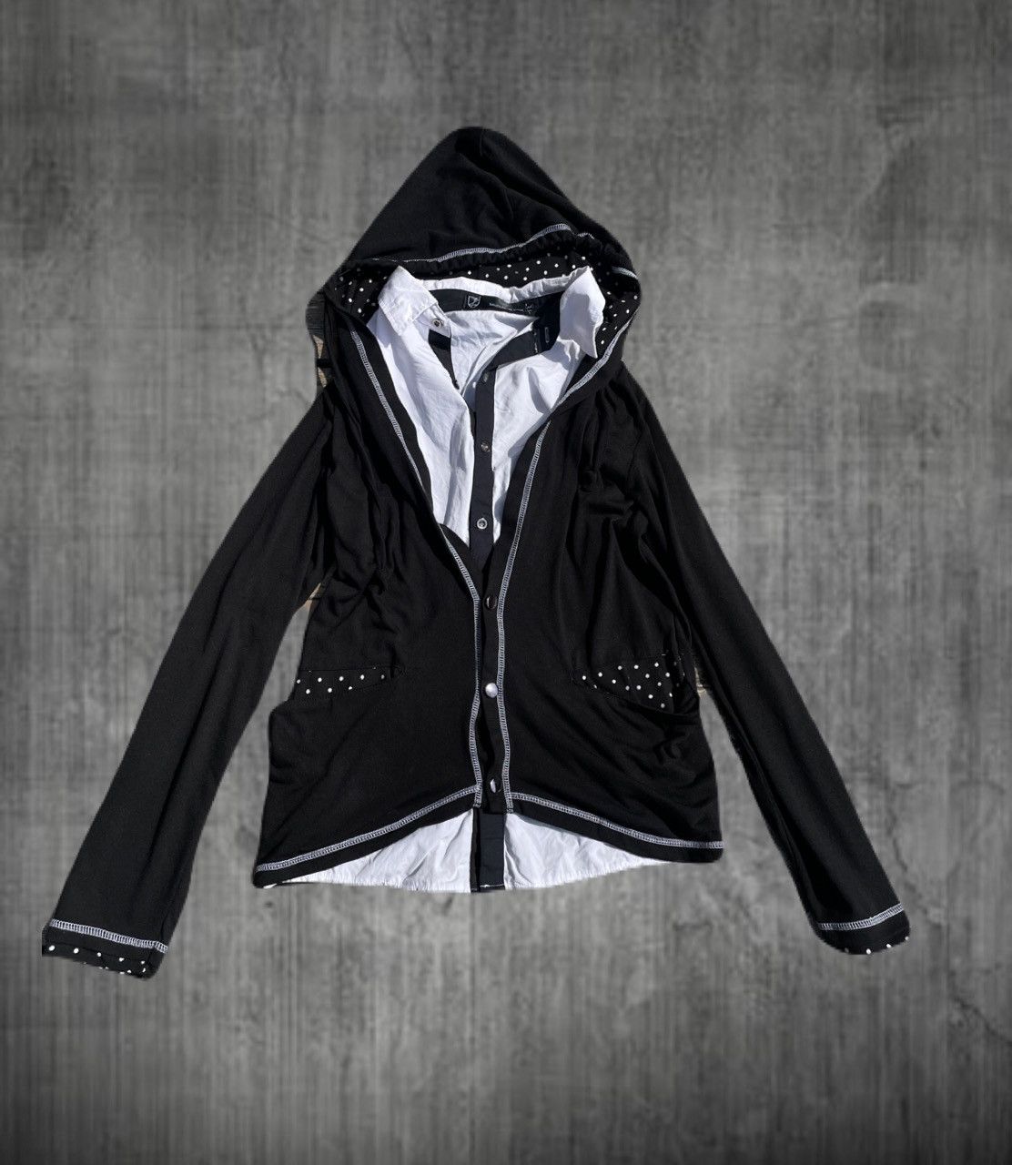 If Six Was Nine 2000s Japanese archive Vkei Docking Layered Hood Shirts Size US S / EU 44-46 / 1 - 1 Thumbnail