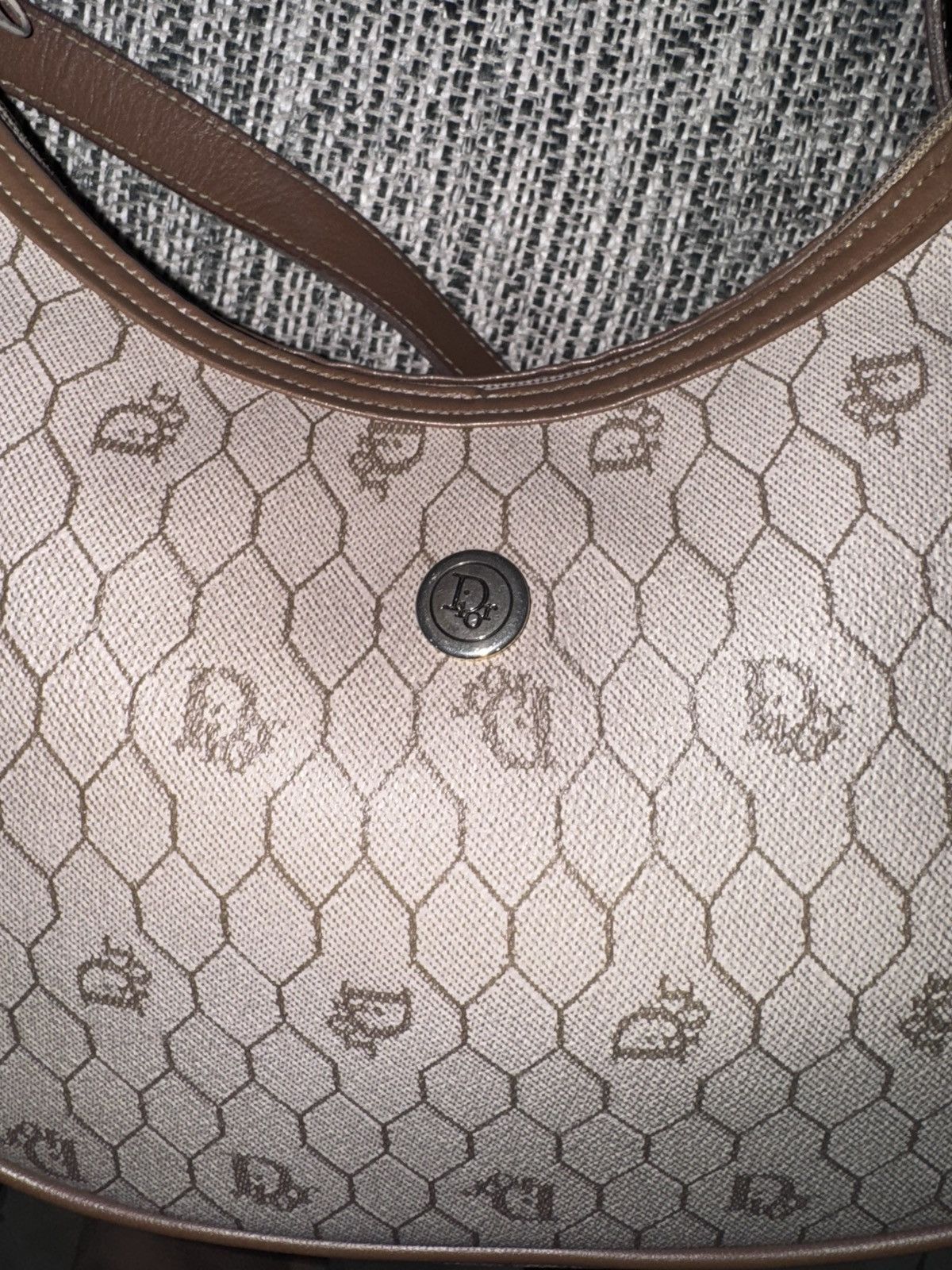 Dior × Vintage Christian Dior Honeycomb Leather Shoulder Crossbody Purse Size ONE SIZE - 6 Thumbnail