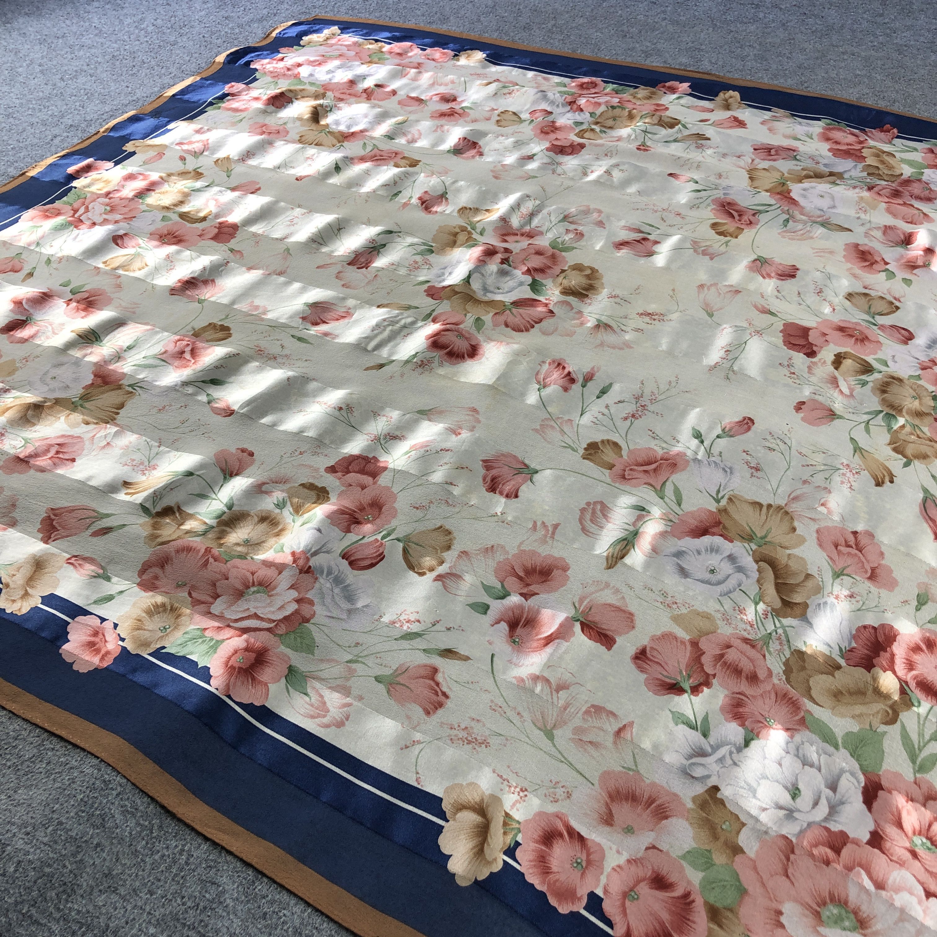 Vintage Jun Ashida Floral Silk Scarf M1327 Size ONE SIZE - 3 Thumbnail