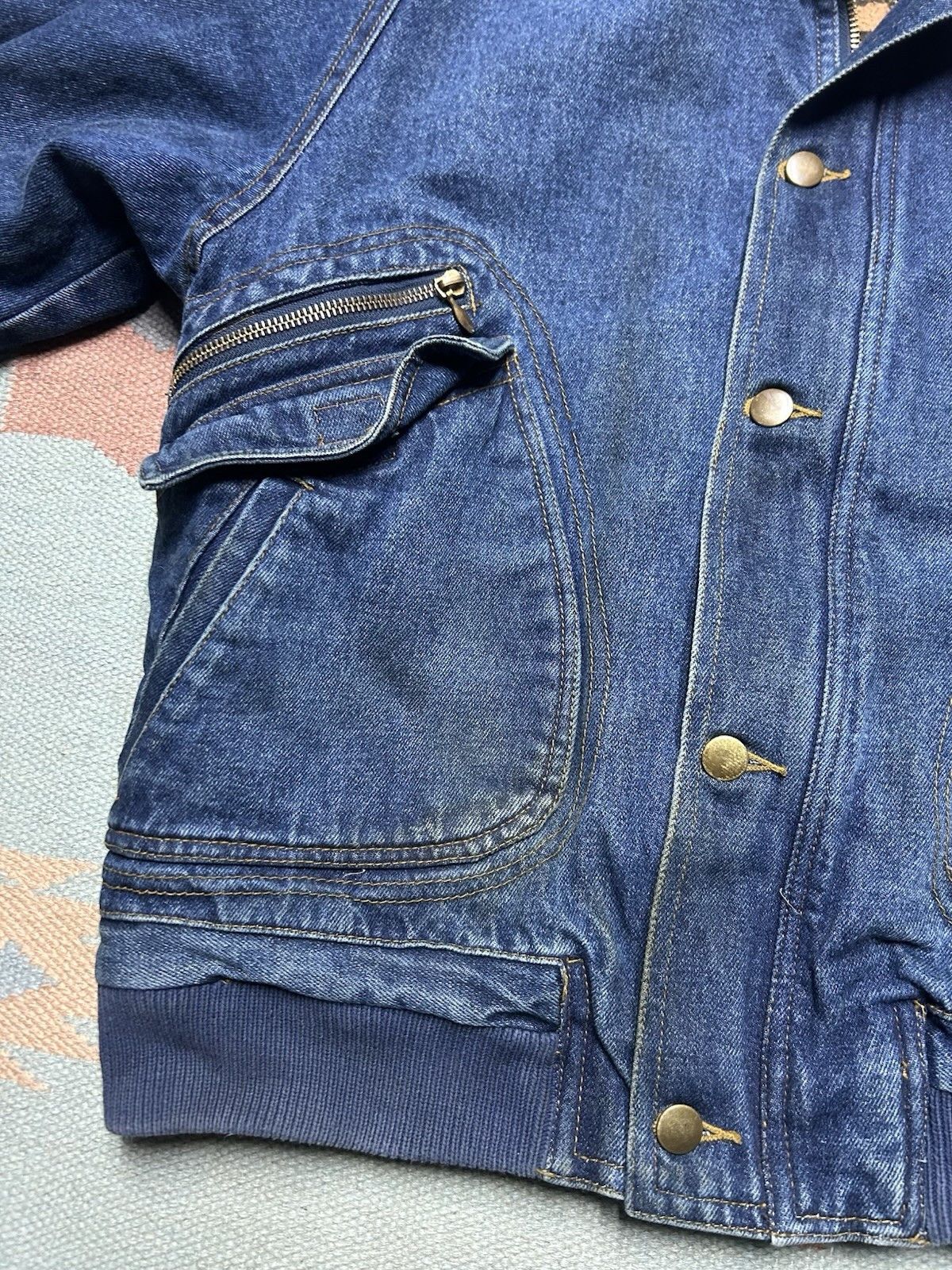 Vintage Vtg Land Rover denim bomber jacket heavyweight medium Size US M / EU 48-50 / 2 - 2 Thumbnail
