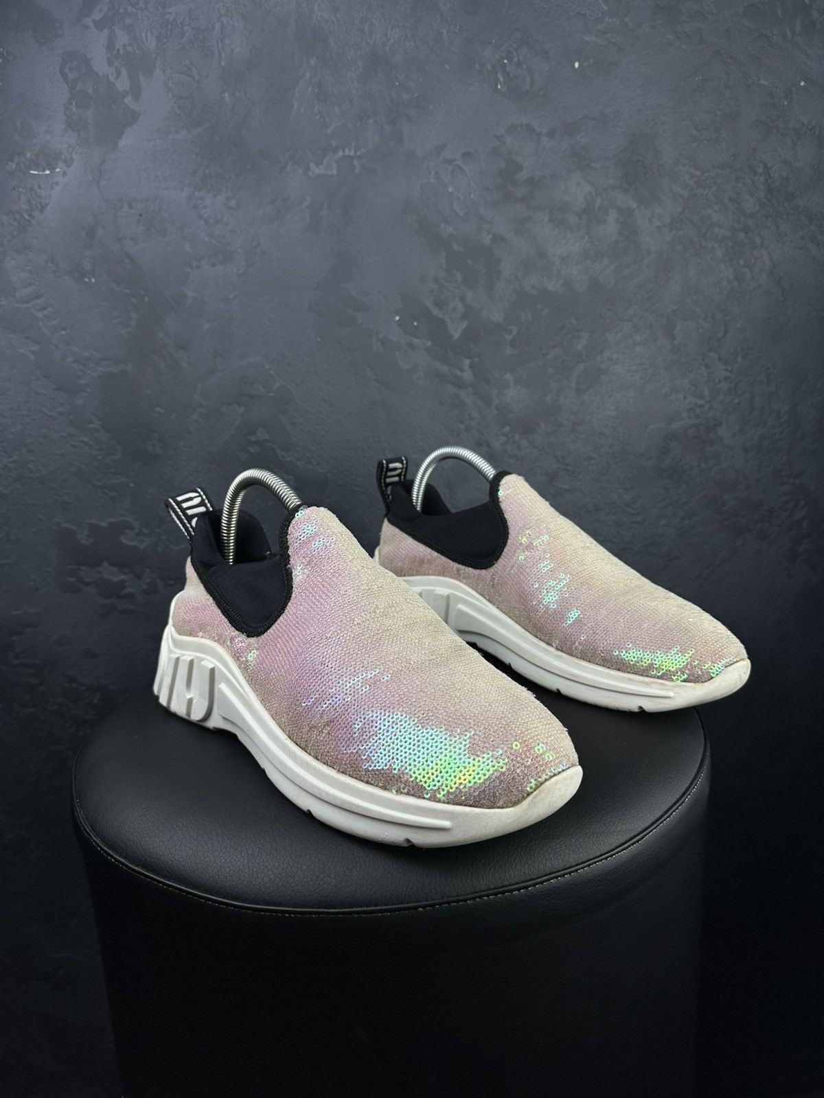Miu Miu Miu Miu Pink Petal Sequinned Chunky Sneakers Size US 9 / IT 39 - 4 Thumbnail