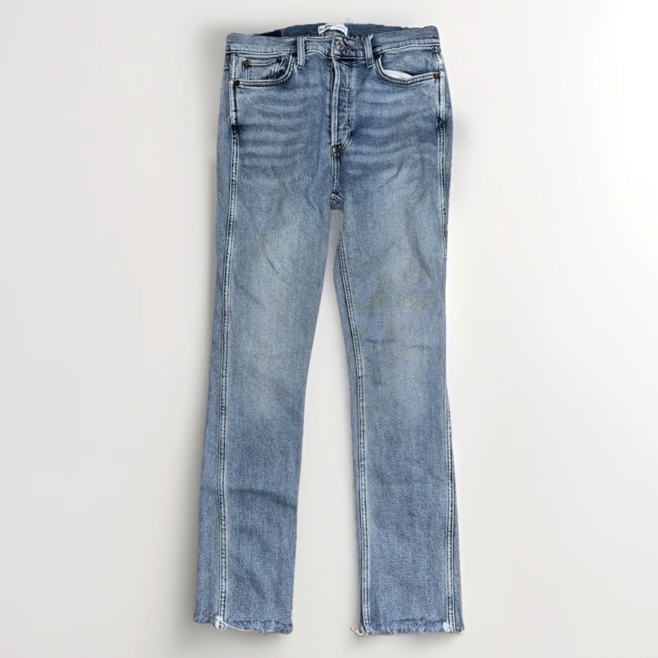 RE/DONE Re/Done Originals Jeans Women’s 30x32 Button Fly Distressed Denim Slim Skinny Blue Size 30" / US 8 / IT 44 - 3 Thumbnail