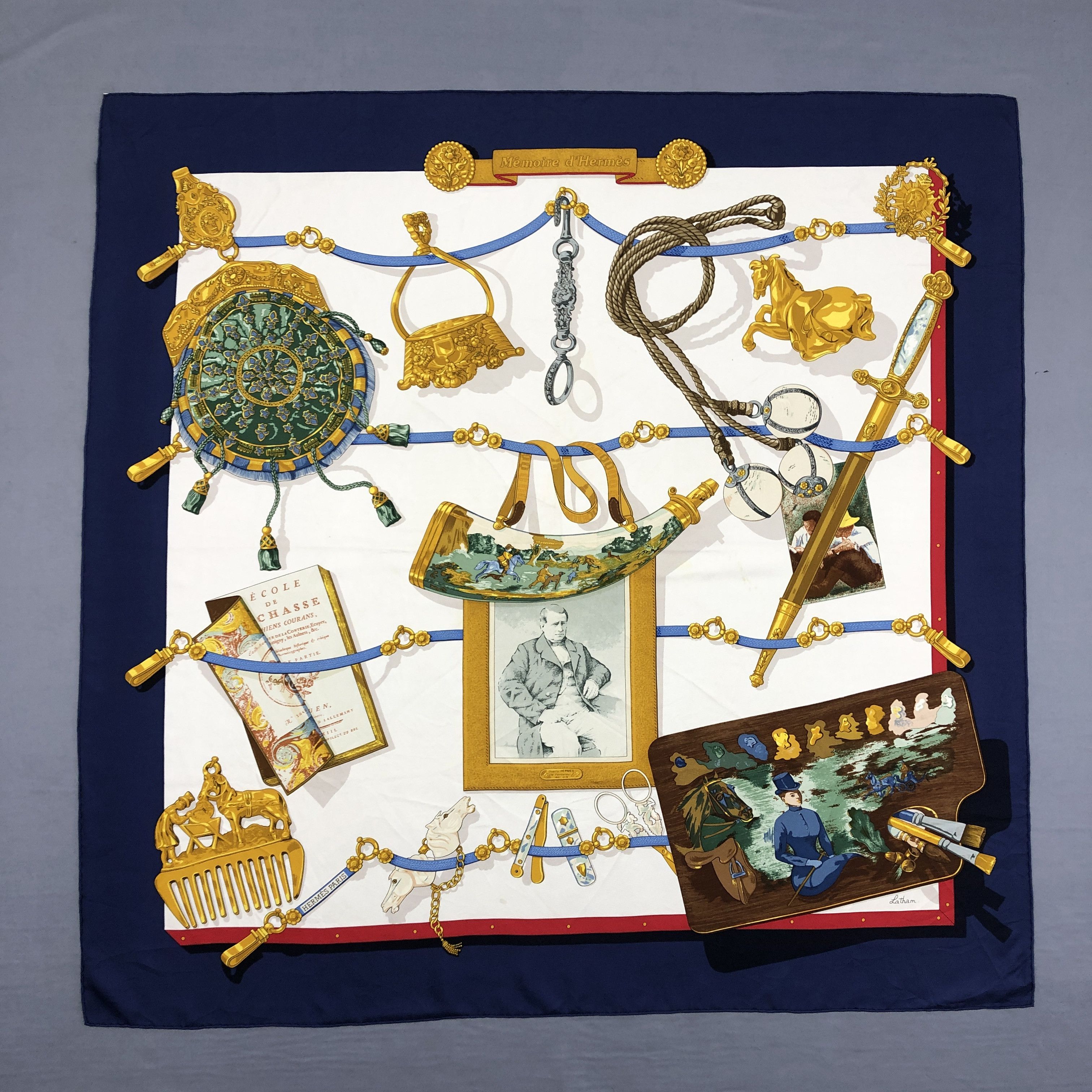 Hermes × Vintage Vintage Hermes SILK Scarf Twill Stole Wraps Scarves Size ONE SIZE - 1 Thumbnail