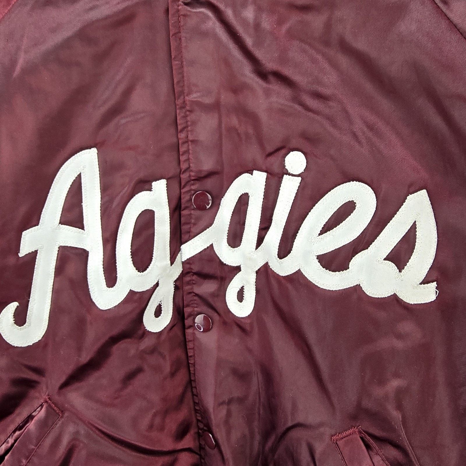 Other Vintage Texas A&M Aggies Satin Bomber Jacket XL Maroon 80s Size US XL / EU 56 / 4 - 4 Thumbnail
