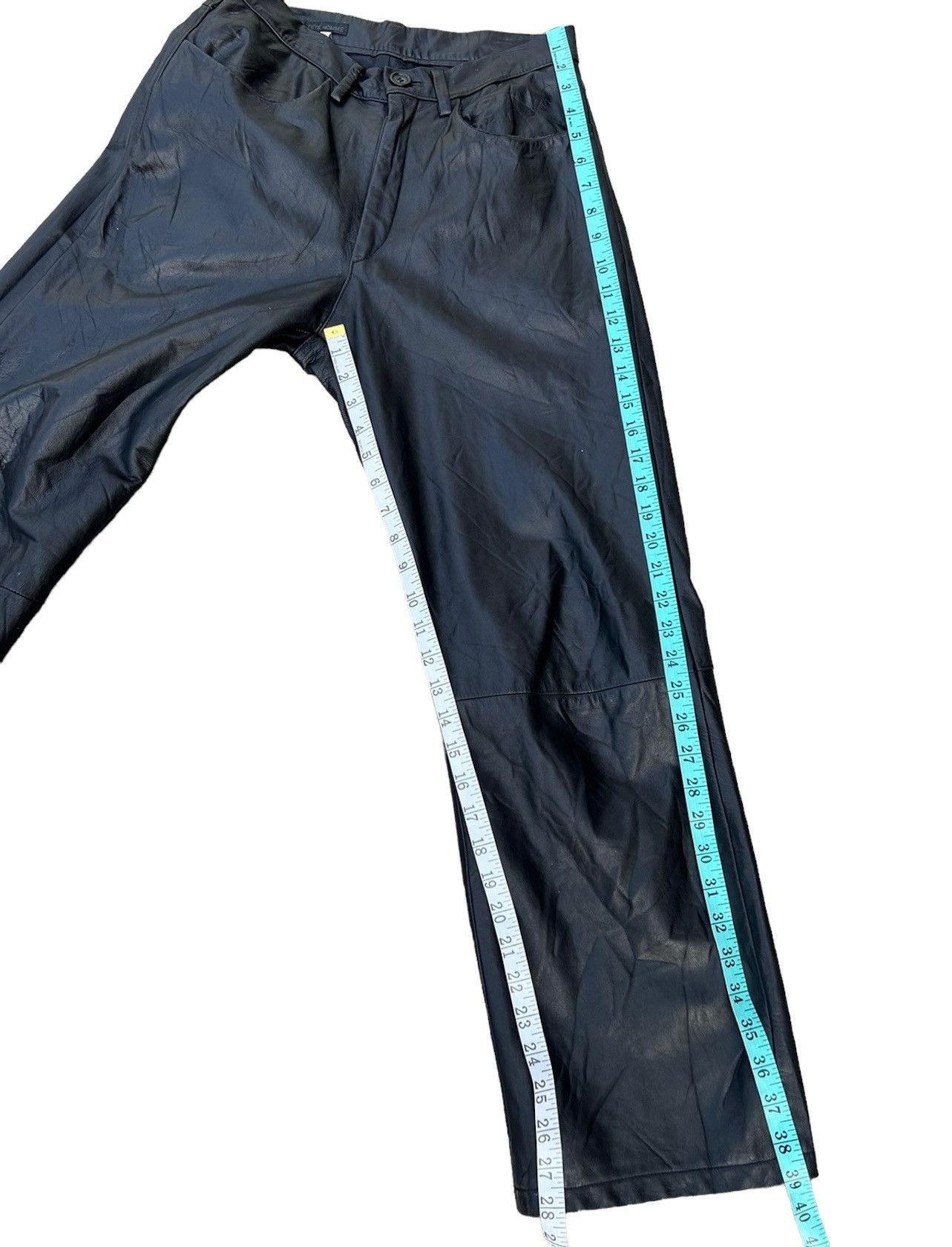 Leather Vintage Tete Homme Japan Patina Black Cowhide Leather Pant Size US 28 / EU 44 - 5 Thumbnail