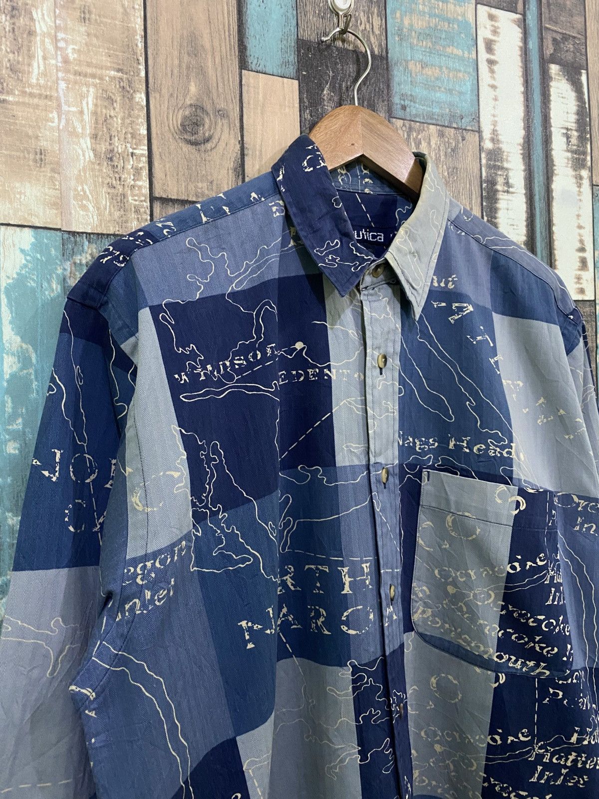 Nautica Rare Vintage Nautica Patchwork North Carolina Print Shirt Size US M / EU 48-50 / 2 - 2 Thumbnail