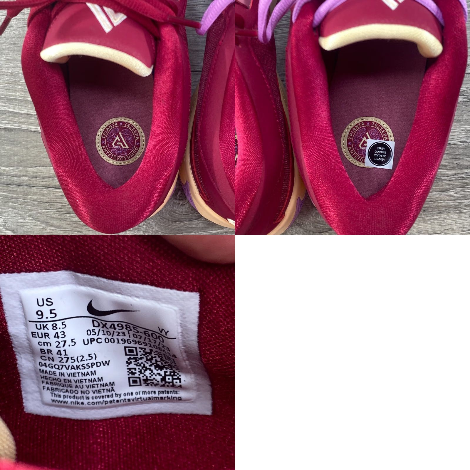 Nike Nike Zoom Freak 5 Alphabet Bros Low Top Sneakers Mens DX4985-600 NEW Maroon Red 9.5 Athletic Basketball Shoes 2023 Size US M / EU 48-50 / 2 - 8 Thumbnail