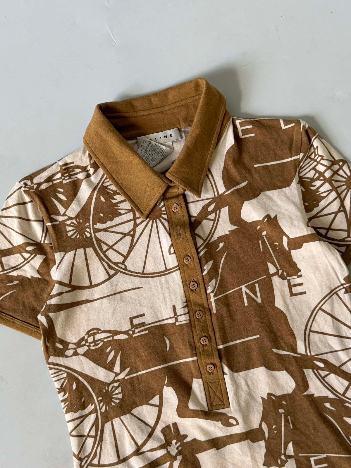 Celine Celine Horse Carriage All-Over Print Polo Shirt Size S / US 4 / IT 40 - 4 Thumbnail