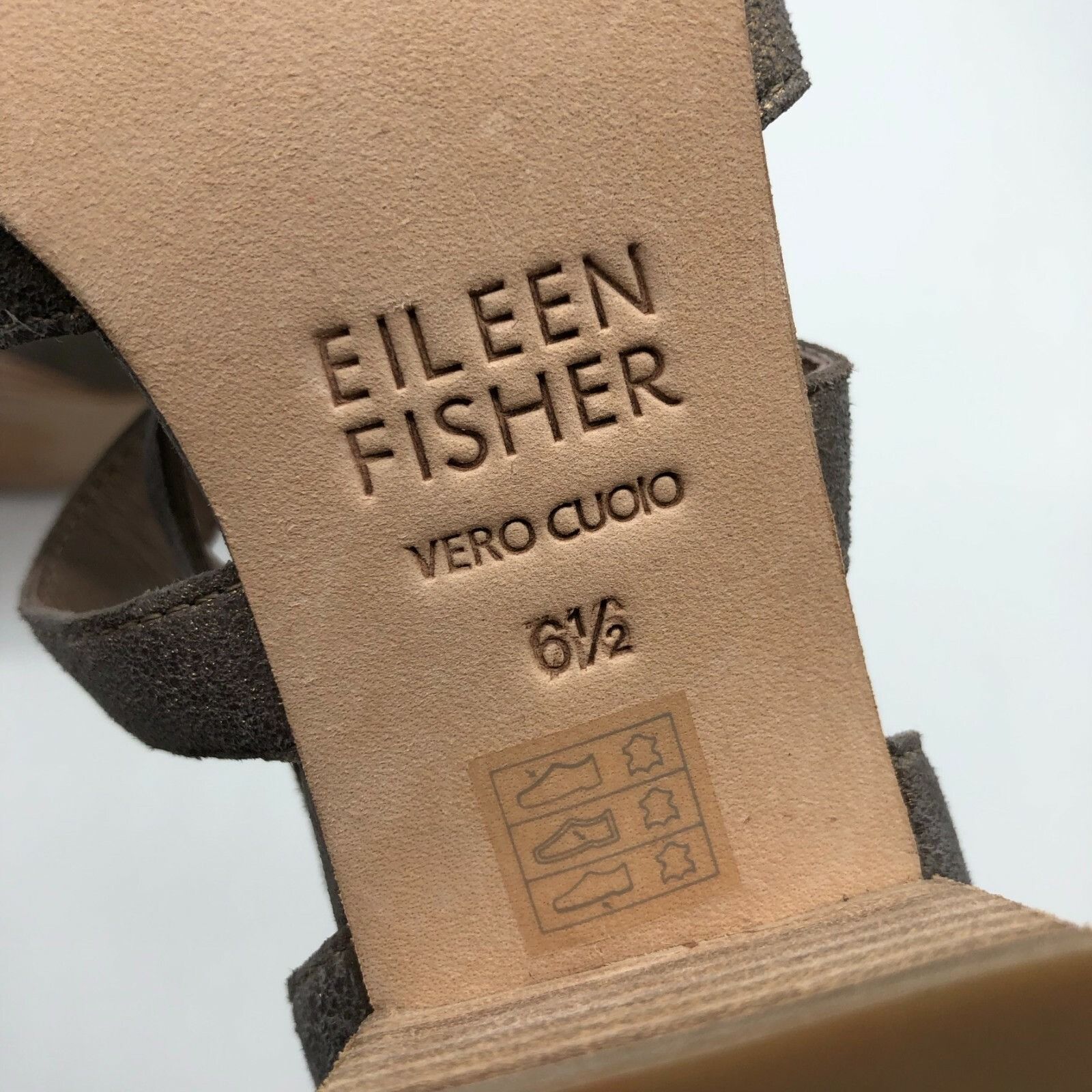 Eileen Fisher Eileen Fisher Womens Sandals Block Heel Leather Metallic Gra Size US 6.5 / IT 36.5 - 5 Thumbnail