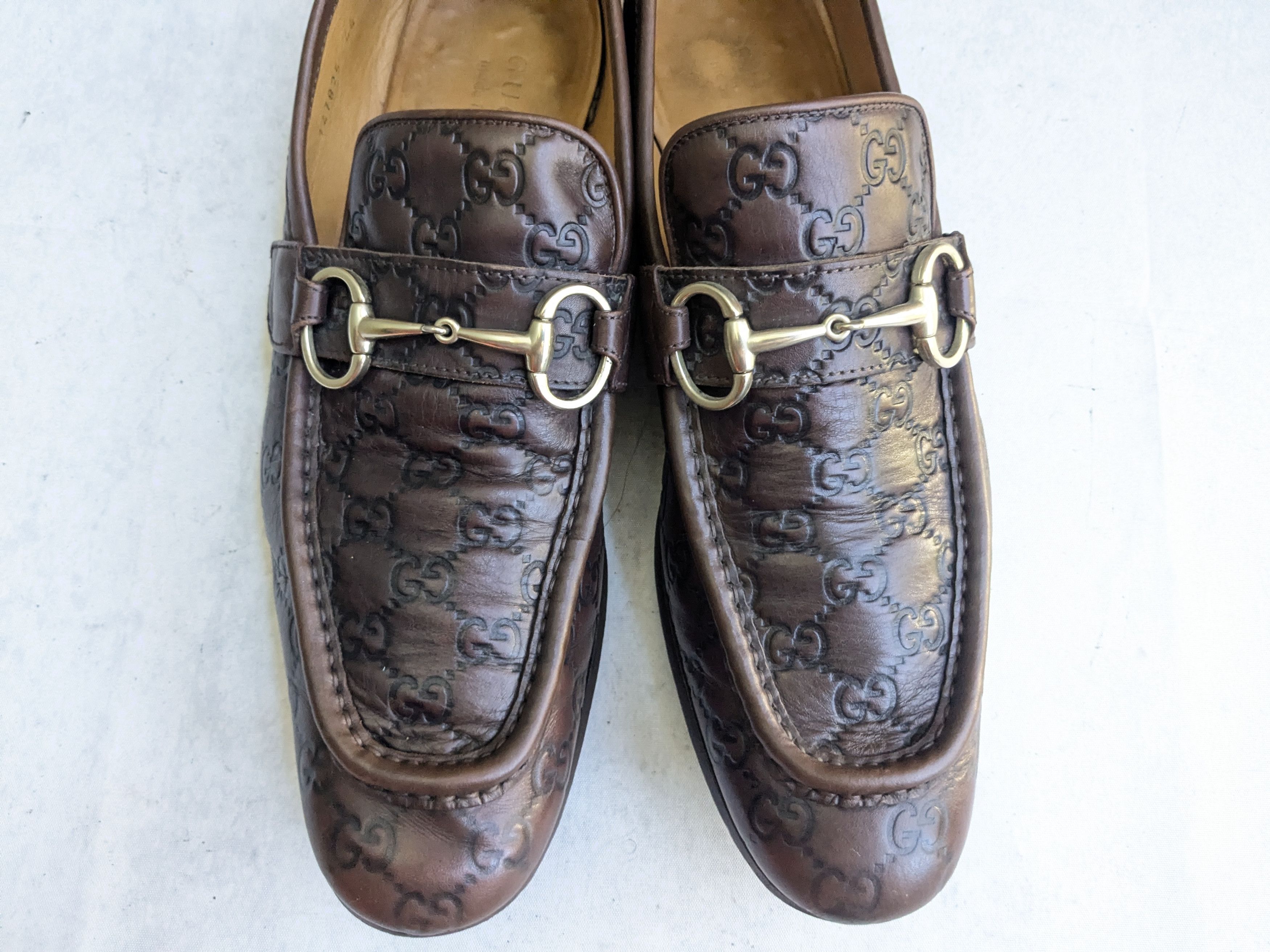 Gucci Gucci Horsebit Loafers Brown Monogram Leather 11 GG Logo Size US 11 / EU 44 - 3 Thumbnail