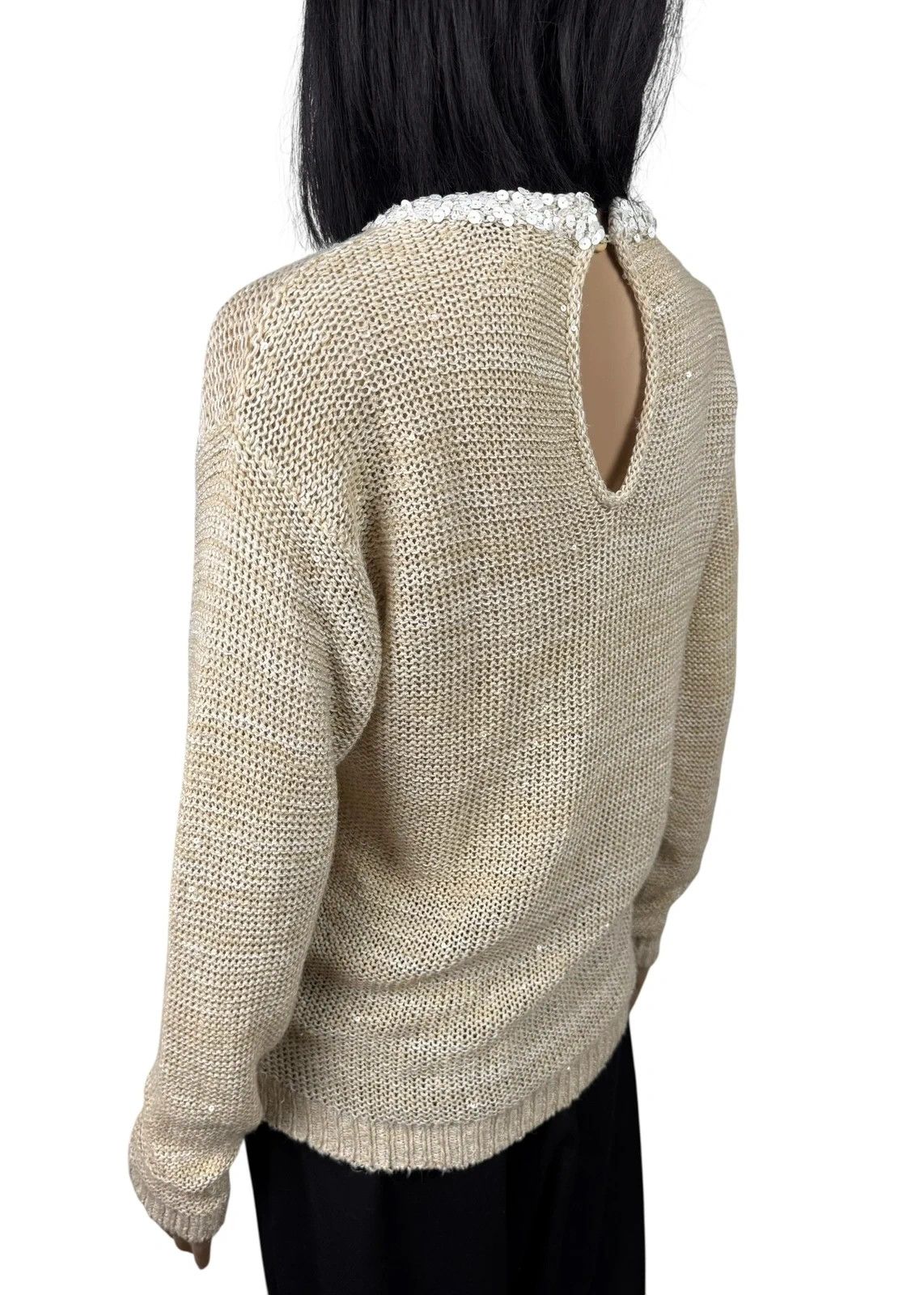Brunello Cucinelli Brunello Cucinelli Sequined Sweater Hemp Linen size XS Size XS / US 0-2 / IT 36-38 - 7 Thumbnail