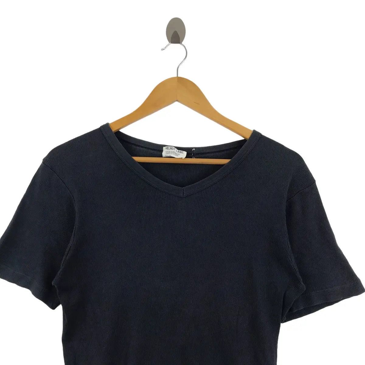 Helmut Lang Vintage 90’ HELMUT LANG Minimalist Design V Neck Tee Shirt Size US XS / EU 42 / 0 - 3 Thumbnail