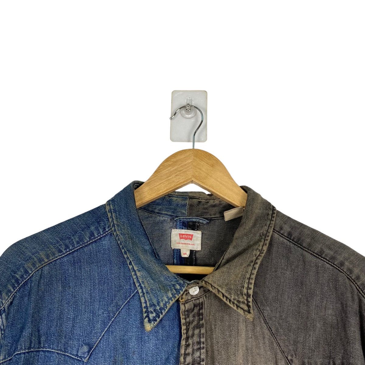 Levi's × Levi's Vintage Clothing LEVI'S TWO TONE RARE DESIGN LONGSLEEVE JEANS SHIRT Size US XL / EU 56 / 4 - 5 Thumbnail