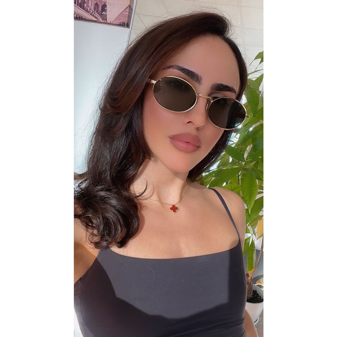 Prada NEW Prada PR65ZS Oval Sunglasses in Gold Green Size ONE SIZE - 9 Thumbnail