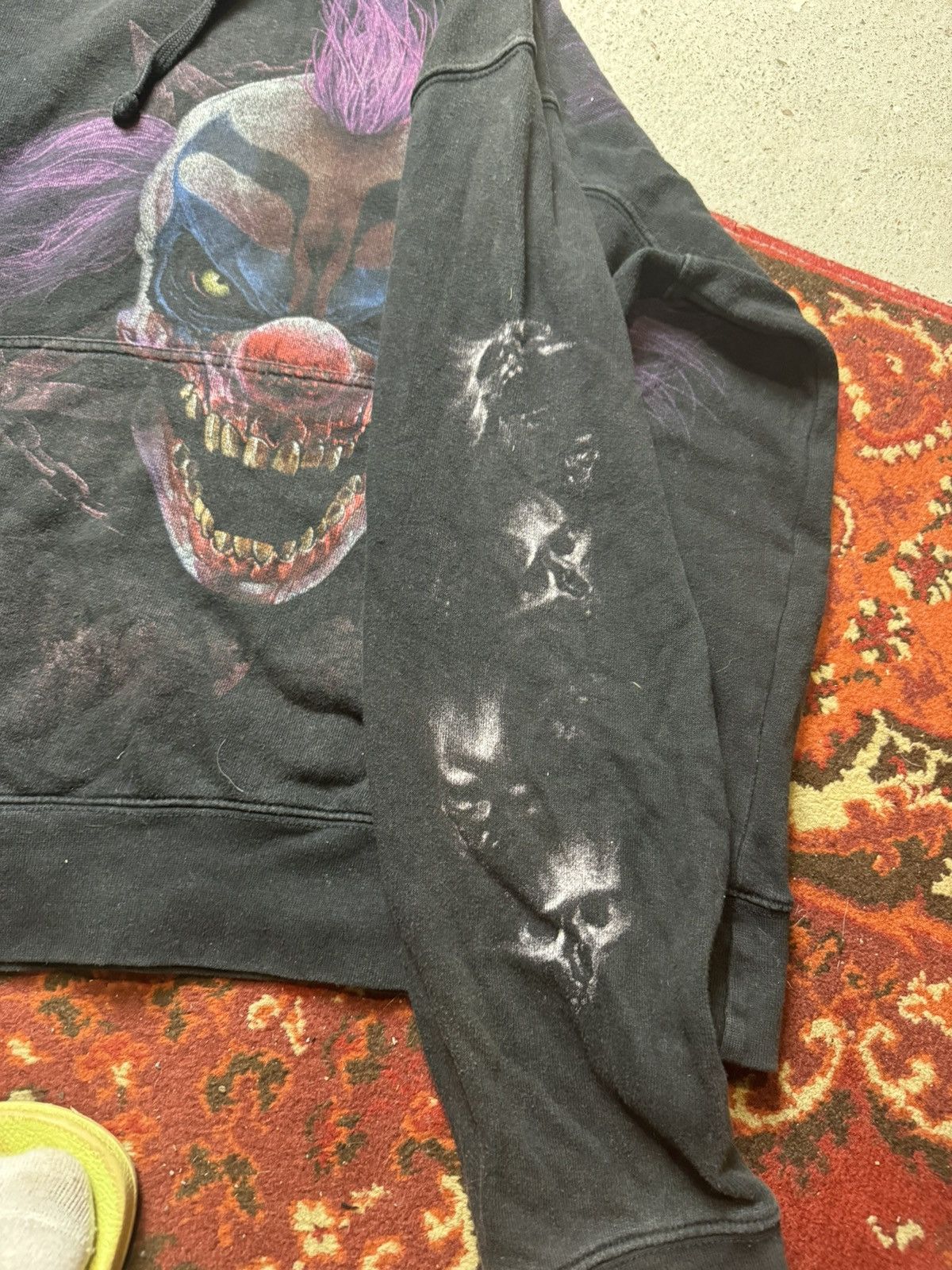 Japanese Brand × Vintage Vintage Y2K Spiral Satana Evil Clown Skull Full Print Hoodie Size US L / EU 52-54 / 3 - 5 Thumbnail