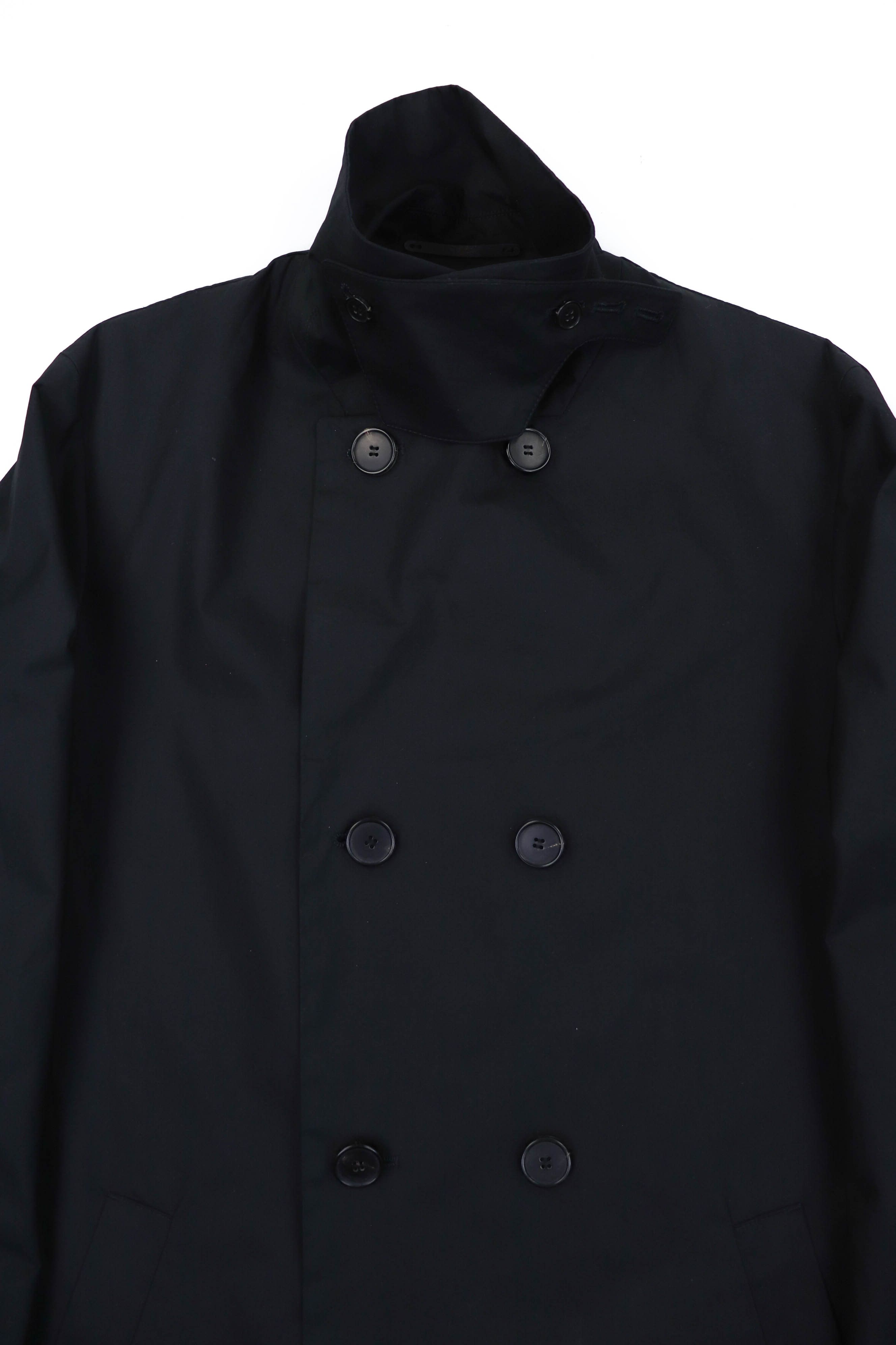 Cos COS Charcoal Black Tech Cotton Double Breasted Mac Coat Size US M / EU 48-50 / 2 - 3 Thumbnail