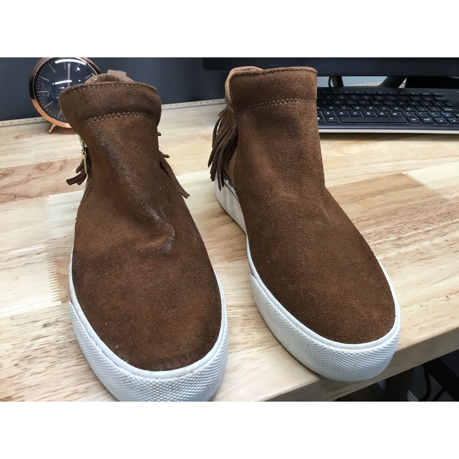 Keds Keds Ankle Boots Women 7.5 Brown Gwen Suede Fringe Side Zip Size US 7.5 / EU 40-41 - 1 Thumbnail