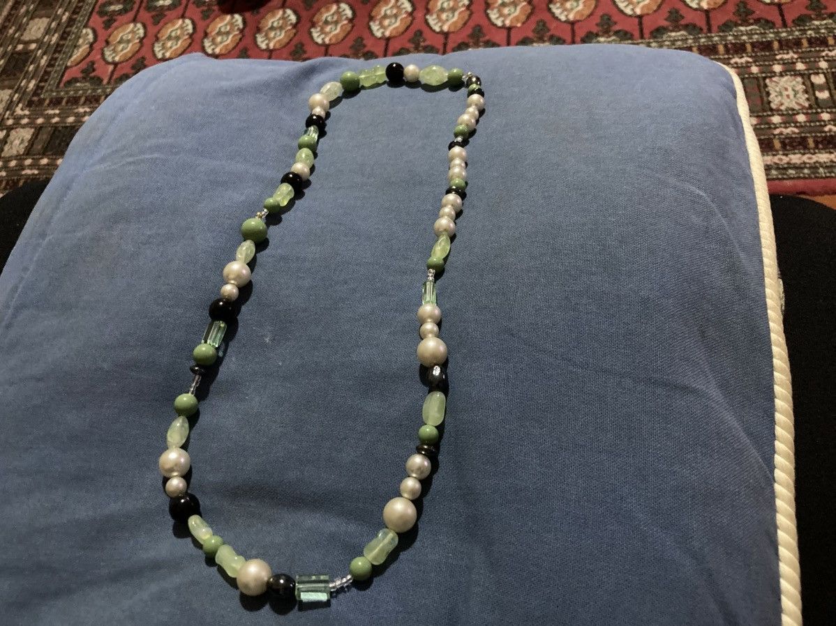 Other Green beaded and faux pearl long necklace Size ONE SIZE - 1 Thumbnail