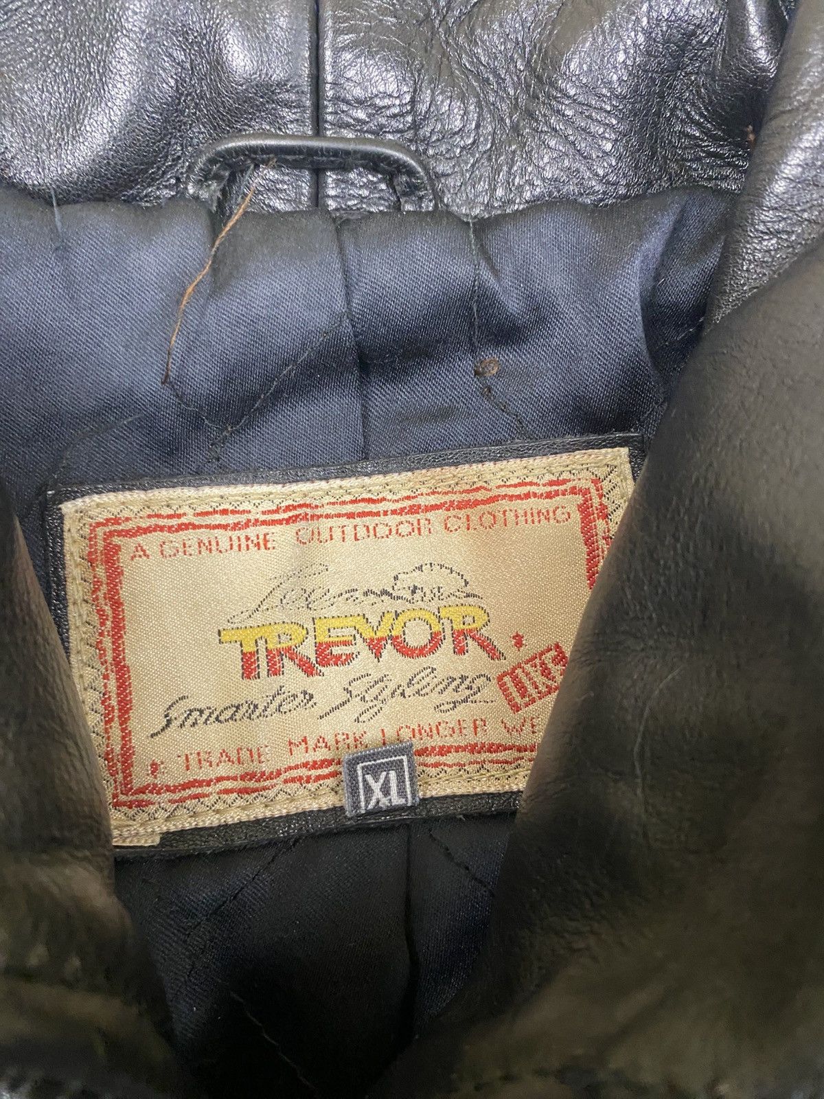 Vintage Lee Trevor Very Thick Cowhide Leather Jacket Size: XL Size US L / EU 52-54 / 3 - 5 Thumbnail