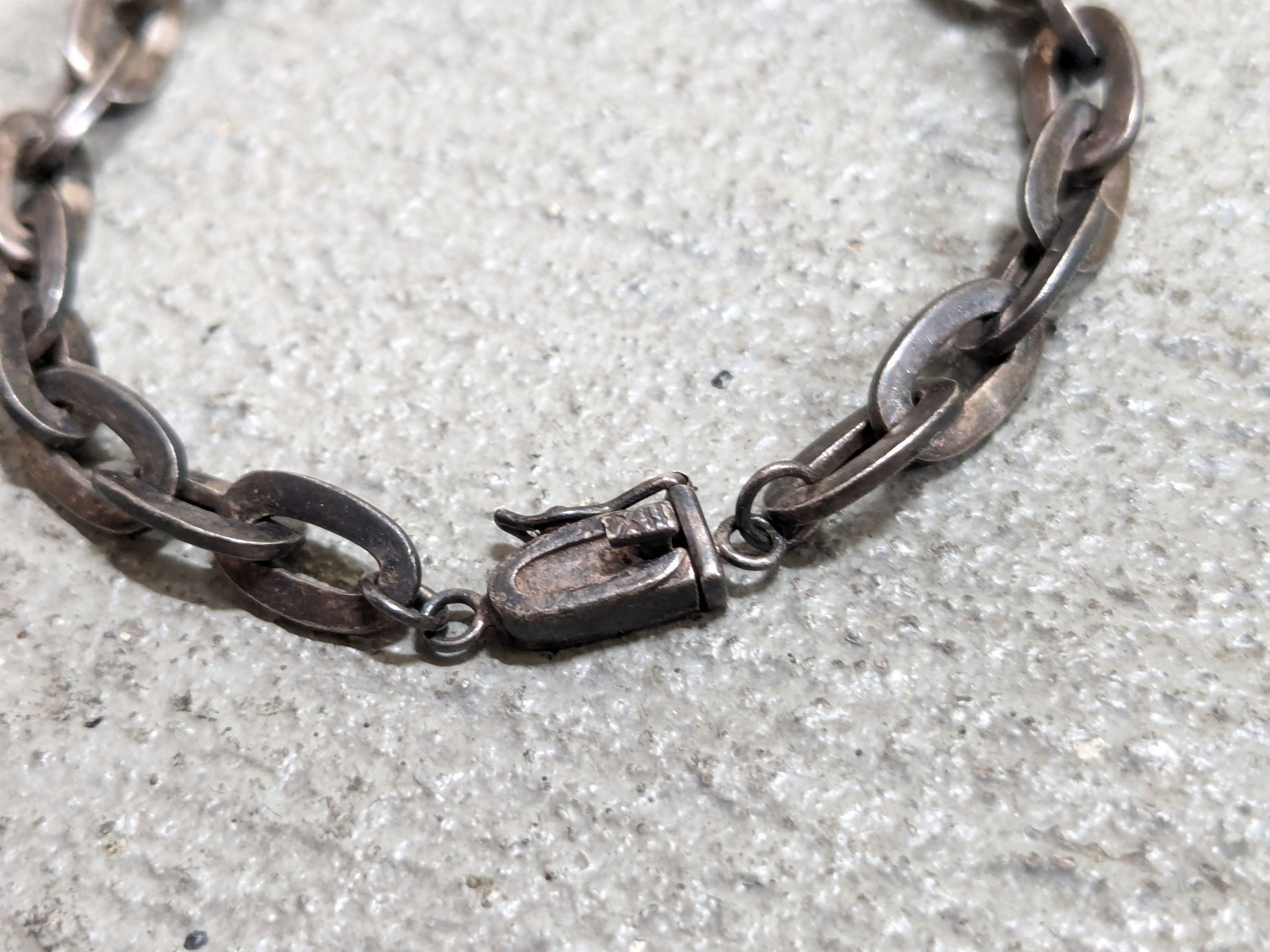 Jewelry Vintage Sterling Silver Bracelet Oval 7" Chain Link Size ONE SIZE - 7 Thumbnail