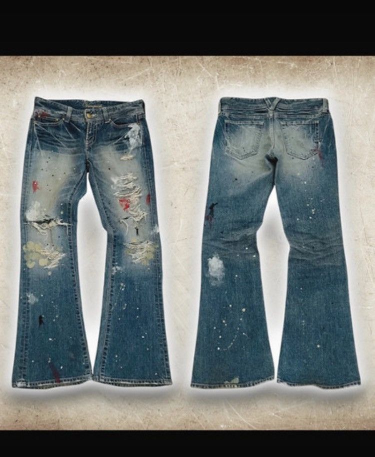 Japanese Brand Vanquish gold jeans Size US 31 - 1 Thumbnail