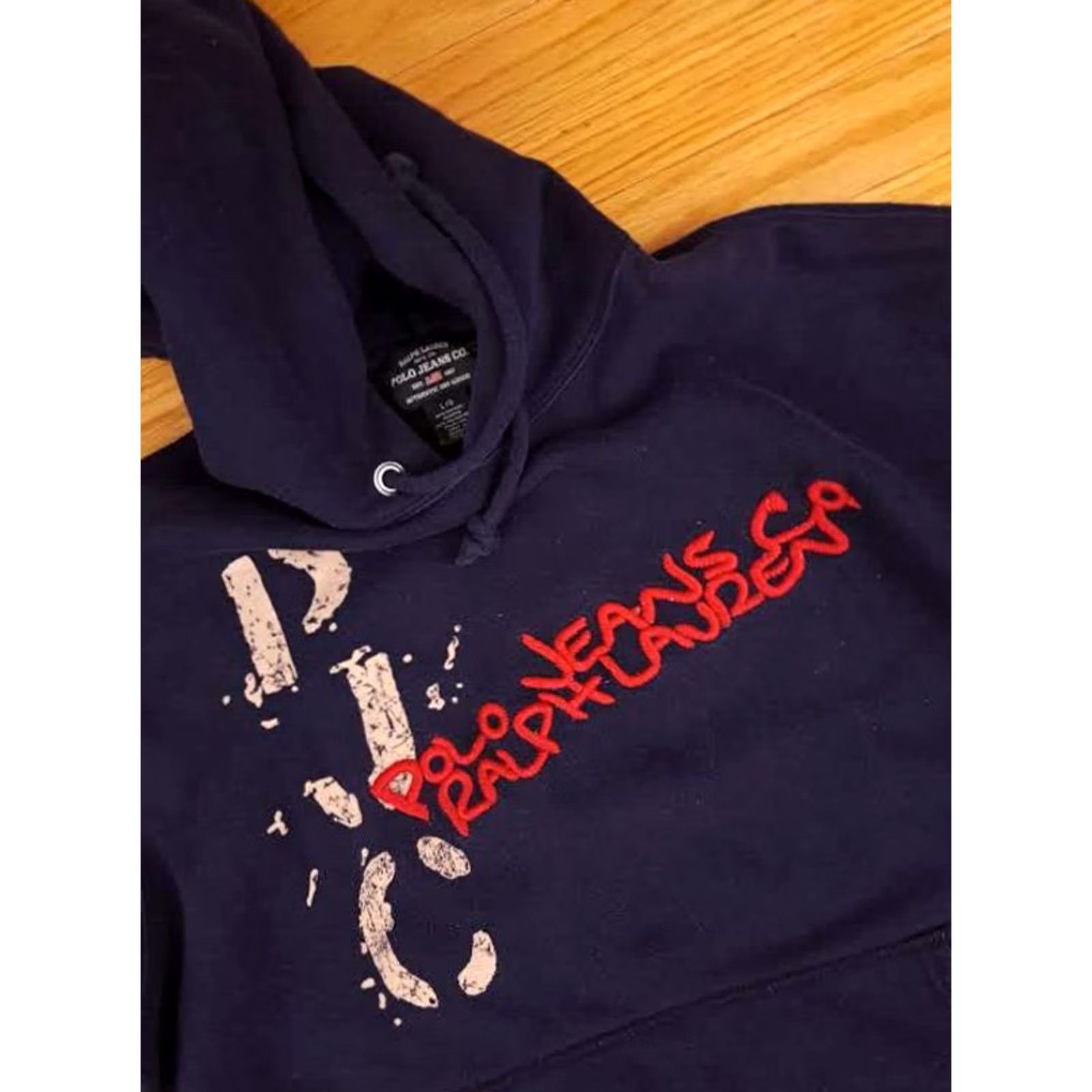 Polo Ralph Lauren Polo Jeans Co. Ralph Lauren Black Embroidered Pullover Hooded Sweatshirt Large Size US L / EU 52-54 / 3 - 2 Thumbnail