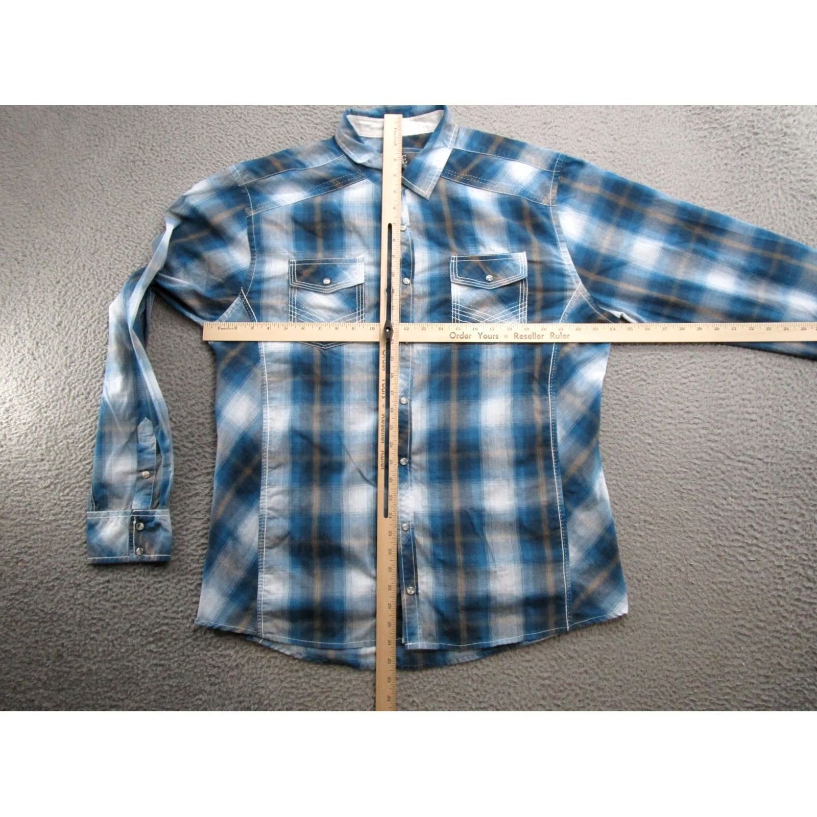 Vintage BKE Buckle Plaid Pearl Snap Shirt Men's XL Pockets Athletic Fit Western Rodeo Shirt Size US XL / EU 56 / 4 - 5 Thumbnail