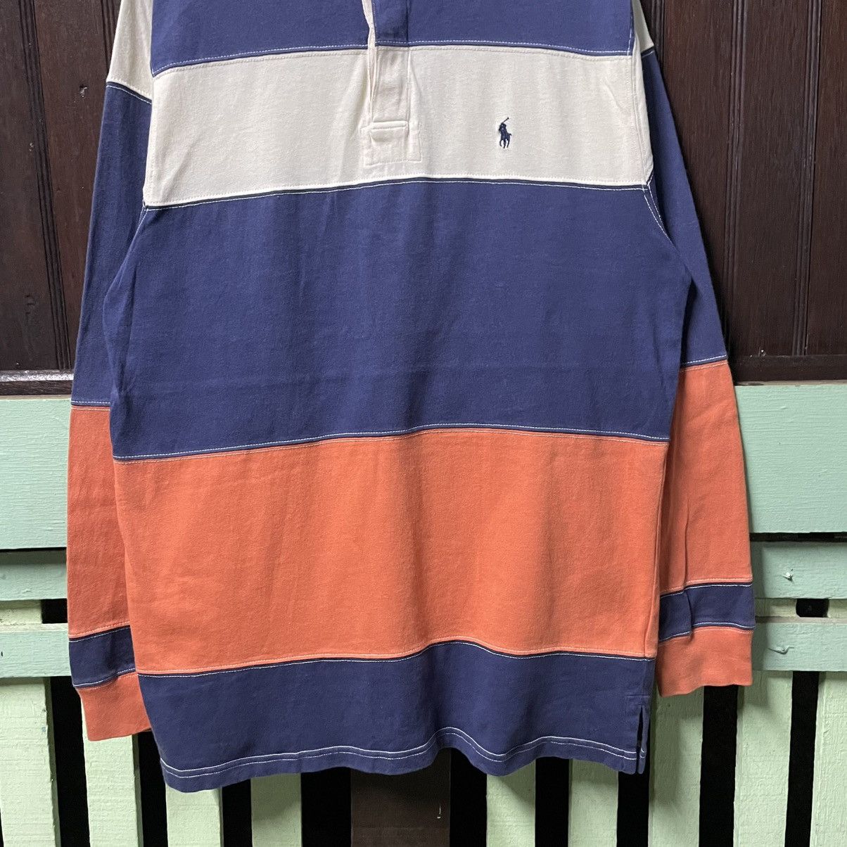 Polo Ralph Lauren 🔥Polo Ralph Lauren Small Pony Logo Striped Rugby Shirts Size US M / EU 48-50 / 2 - 4 Thumbnail