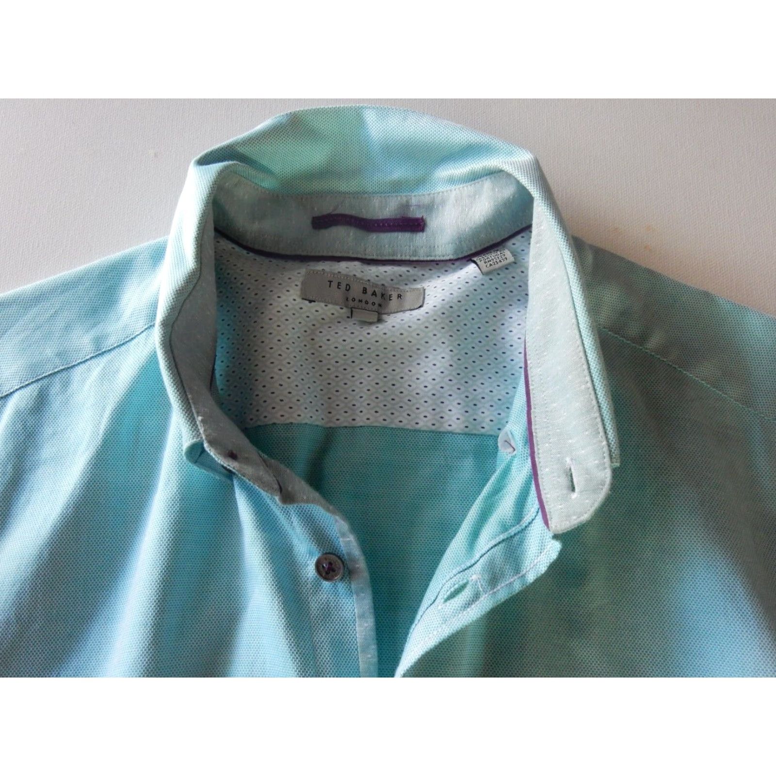 Ted Baker VINTAGE Ted Baker Men's Short Sleeve Button-Front Shirt Size L Green Cotton Slim Fit Portugal Size US L / EU 52-54 / 3 - 5 Thumbnail
