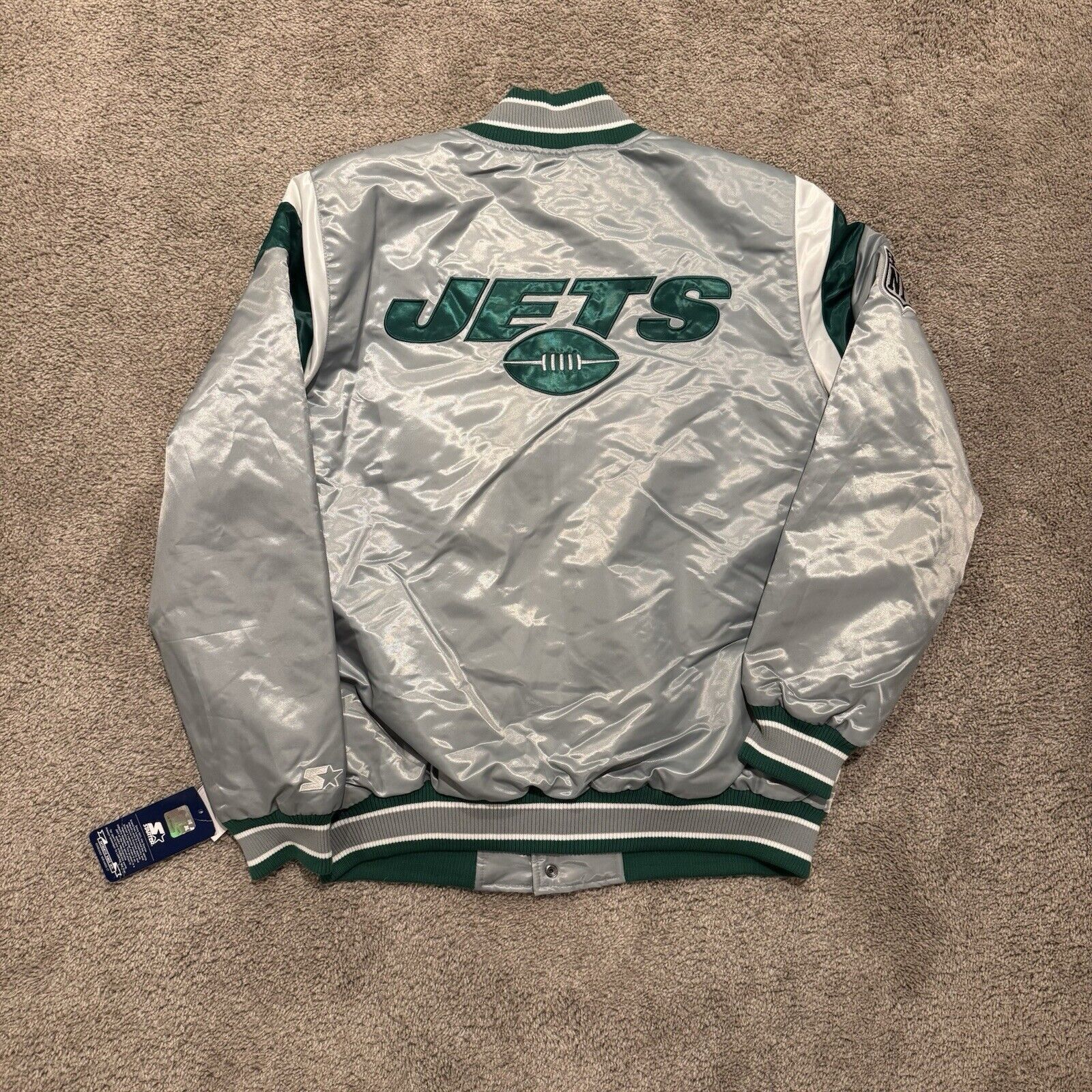 Starter New York Jets Vintage Starter Satin Bomber Jacket Size Large Size US L / EU 52-54 / 3 - 2 Thumbnail